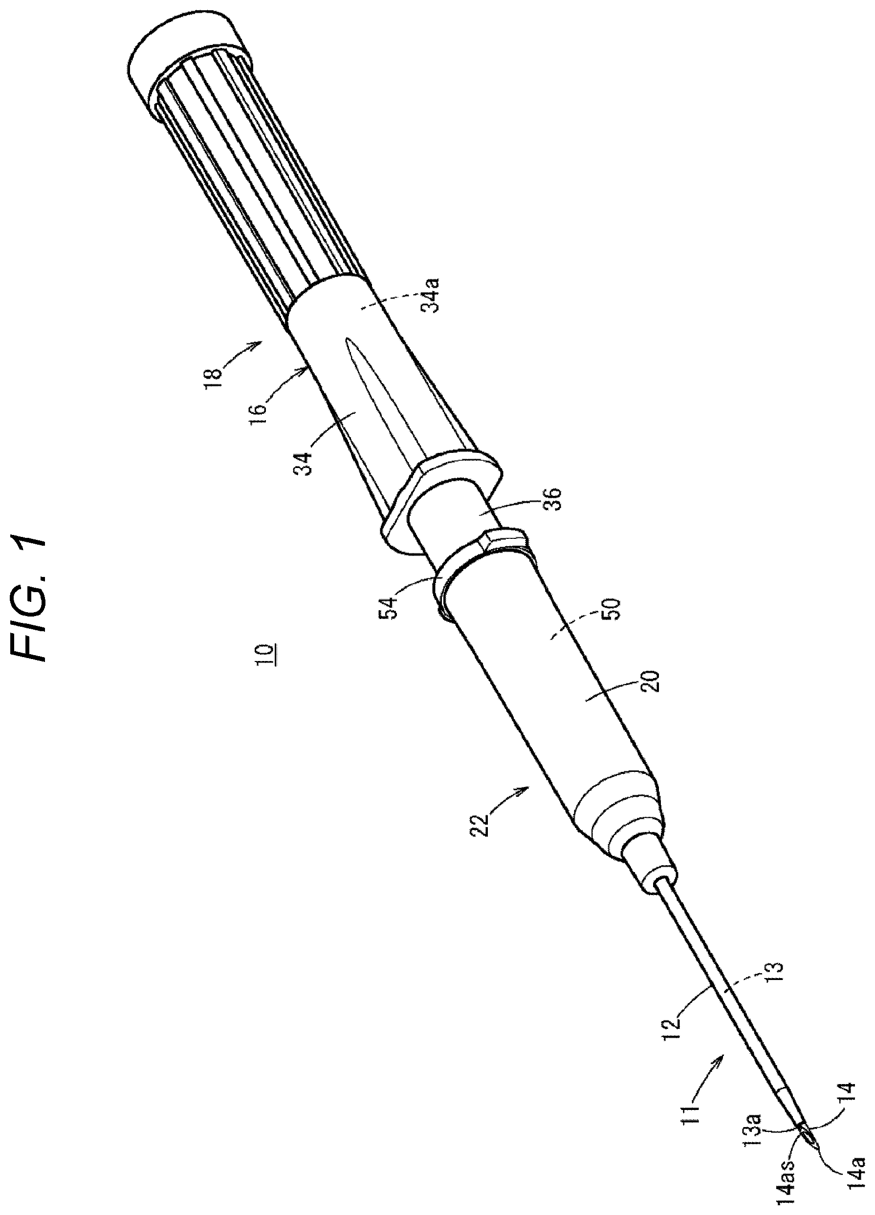 Patent US12350452 Figure 1 – Catheter assembly and catheter indwelling body