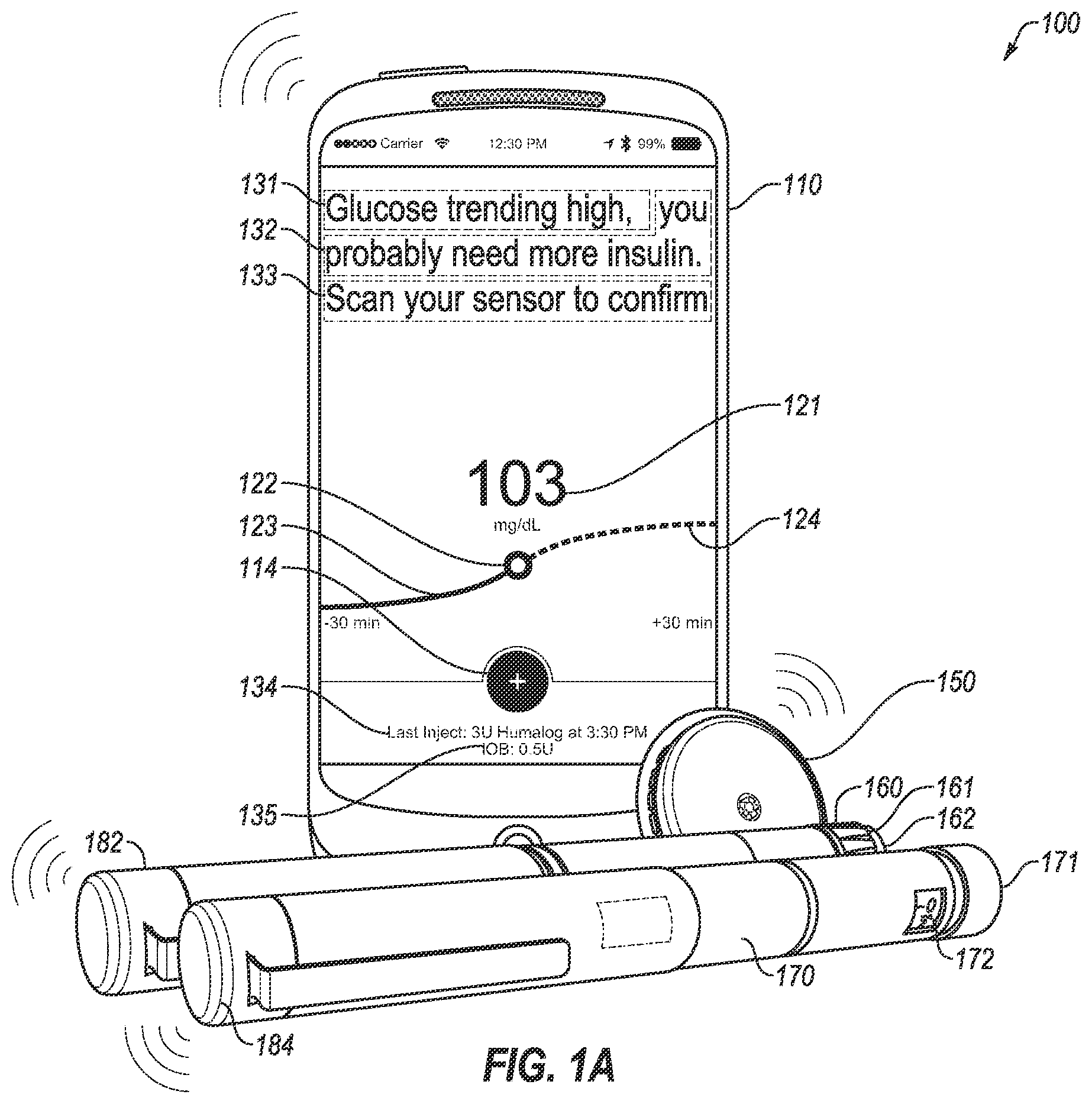 Patent US12350479 Figure 1 – Medicine injection and disease management systems, devices, and methods