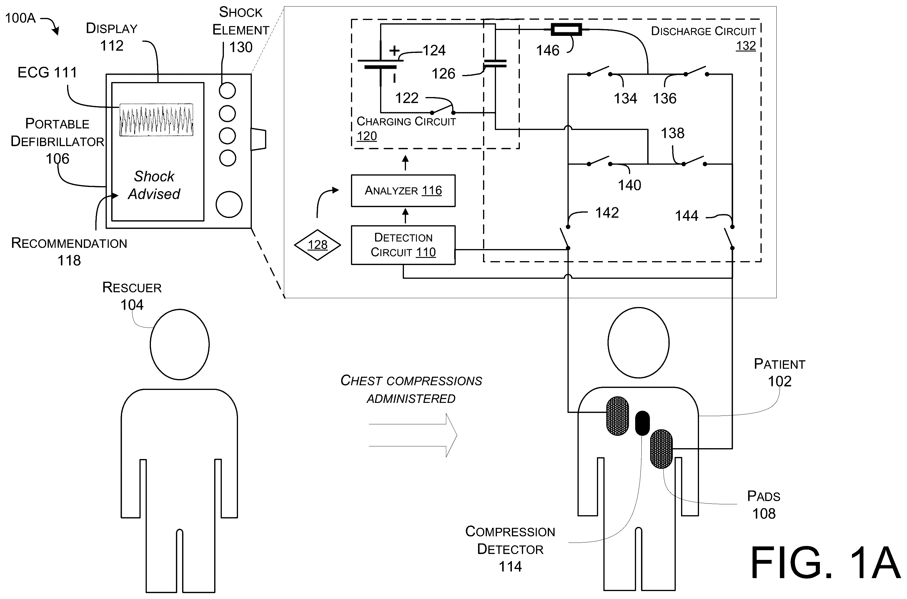 Patent US12350505 Figure 1 – Defibrillators with enhanced functionality during cardiopulmonary resuscitation periods