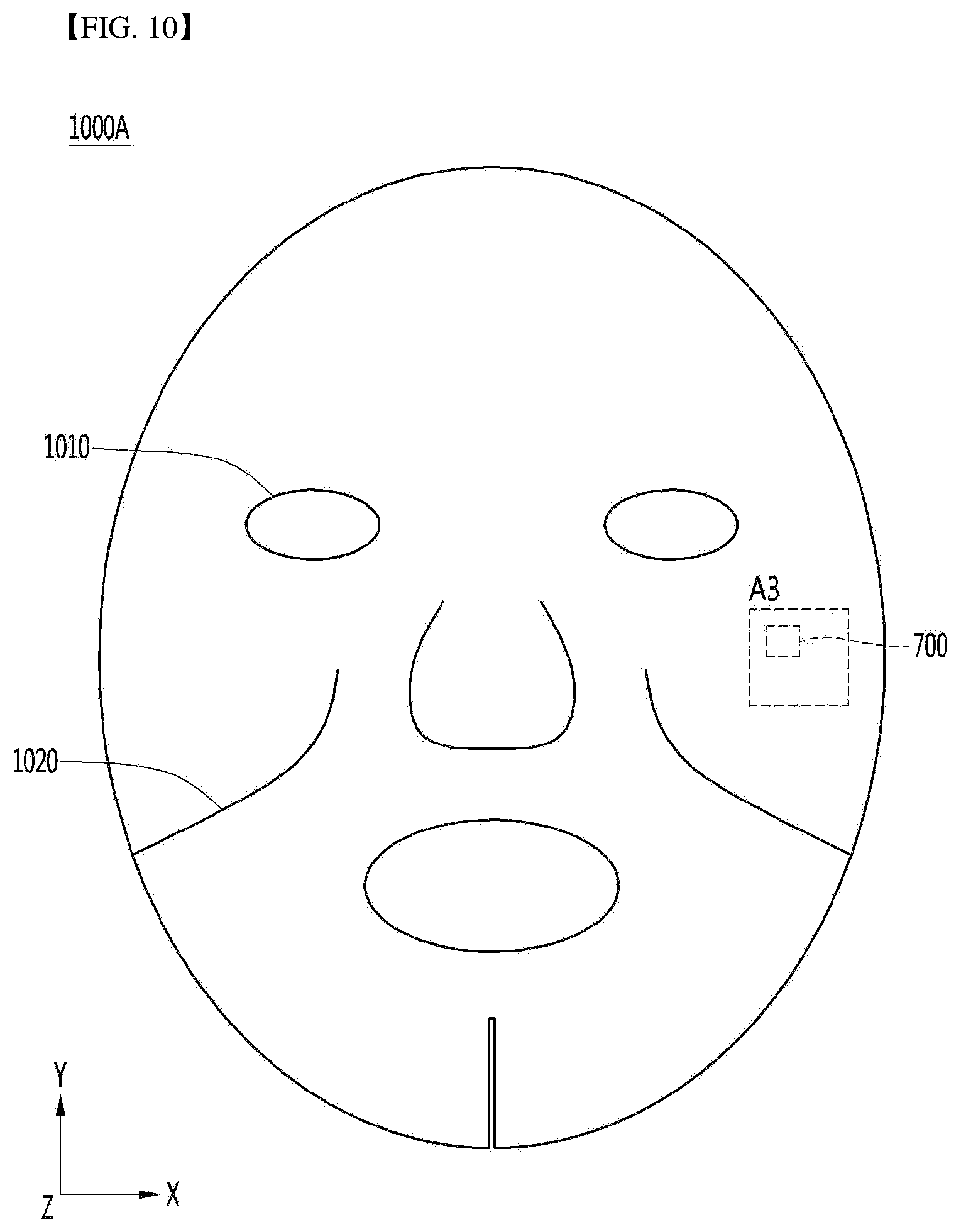 Patent US12350512 Figure 10 – Mask and skin care device including same