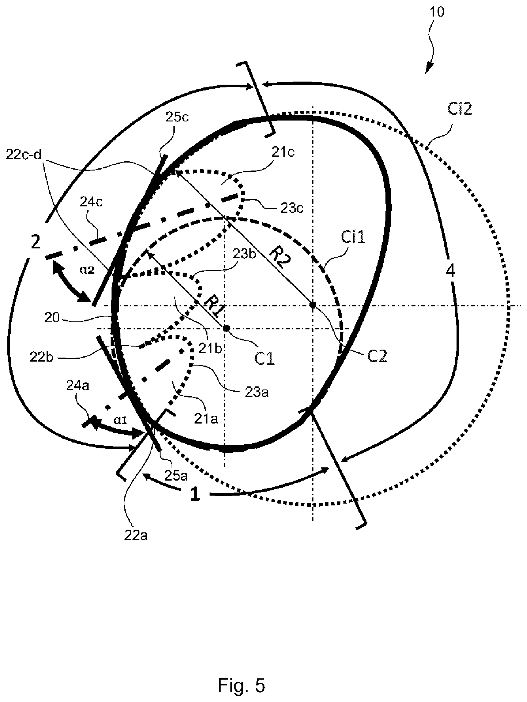Patent US12350527 Figure 5 – Brake plate for a rope grab for rope climbing, rope grab for rope climbing, and method for retrofitting a rope grab