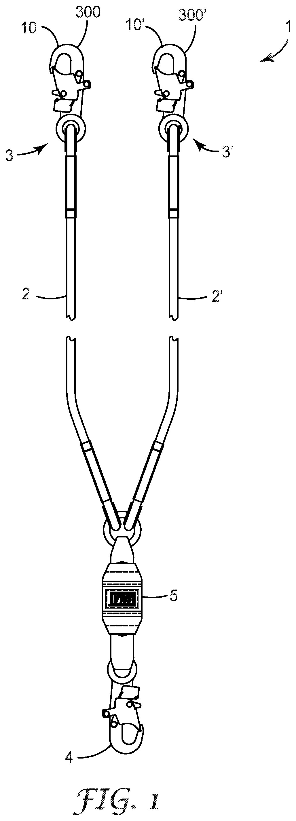 Patent US12350528 — Fall-protection apparatus with multimodal inductive sensing — Figure 1