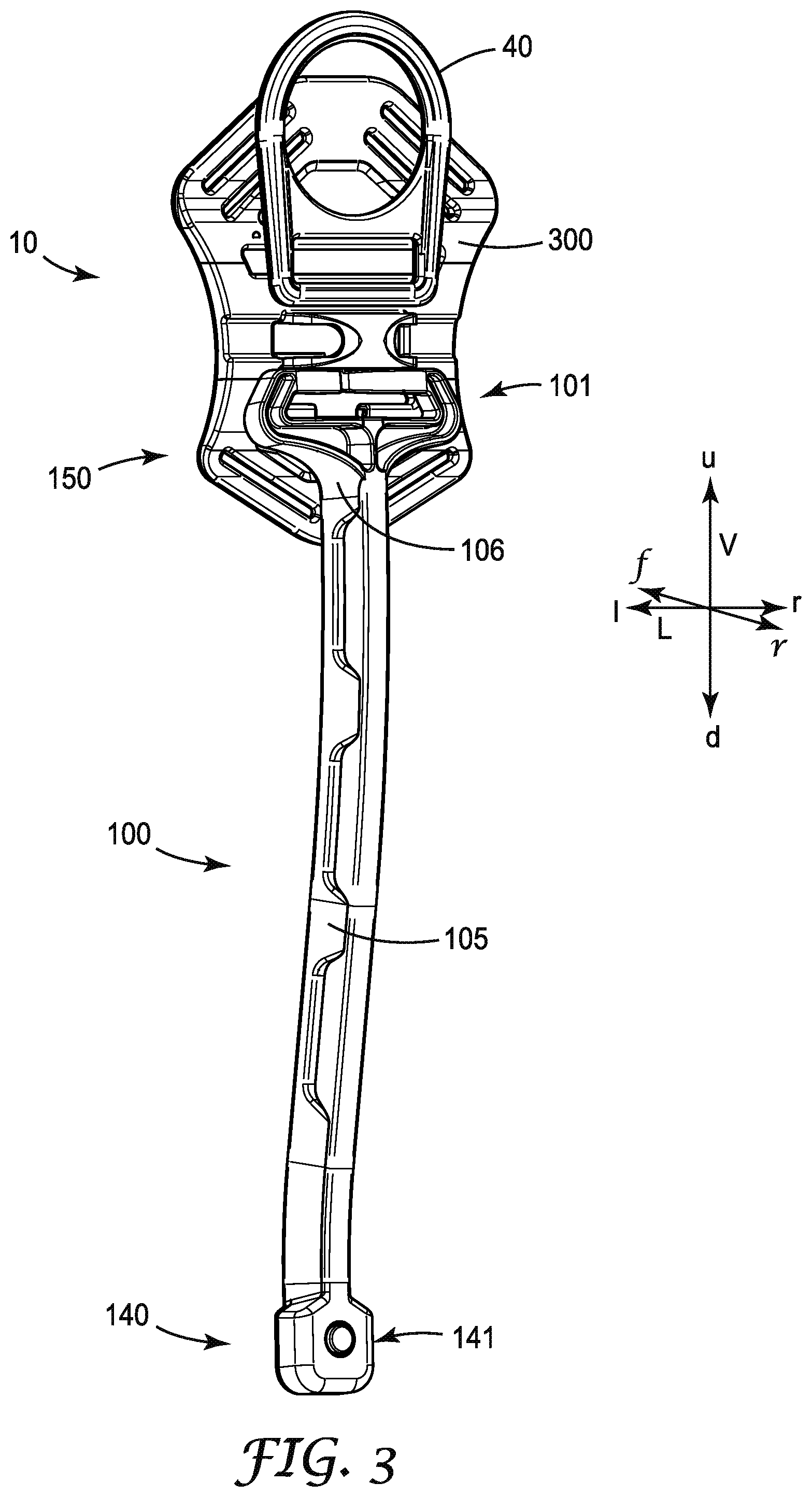 Patent US12350529 Figure 3 – Safety harness with self-locking dorsal brace