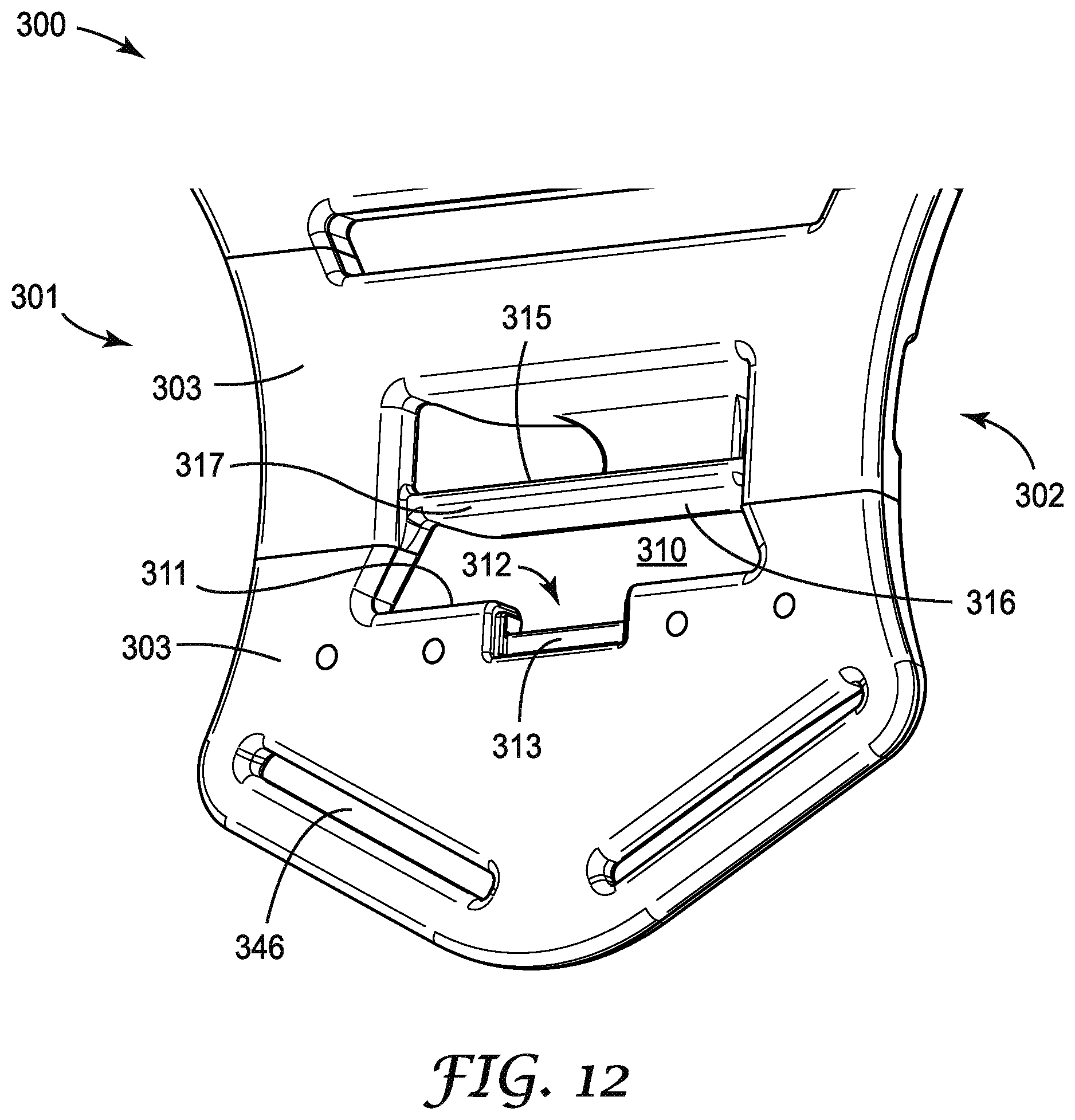Patent US12350529 Figure 12 – Safety harness with self-locking dorsal brace