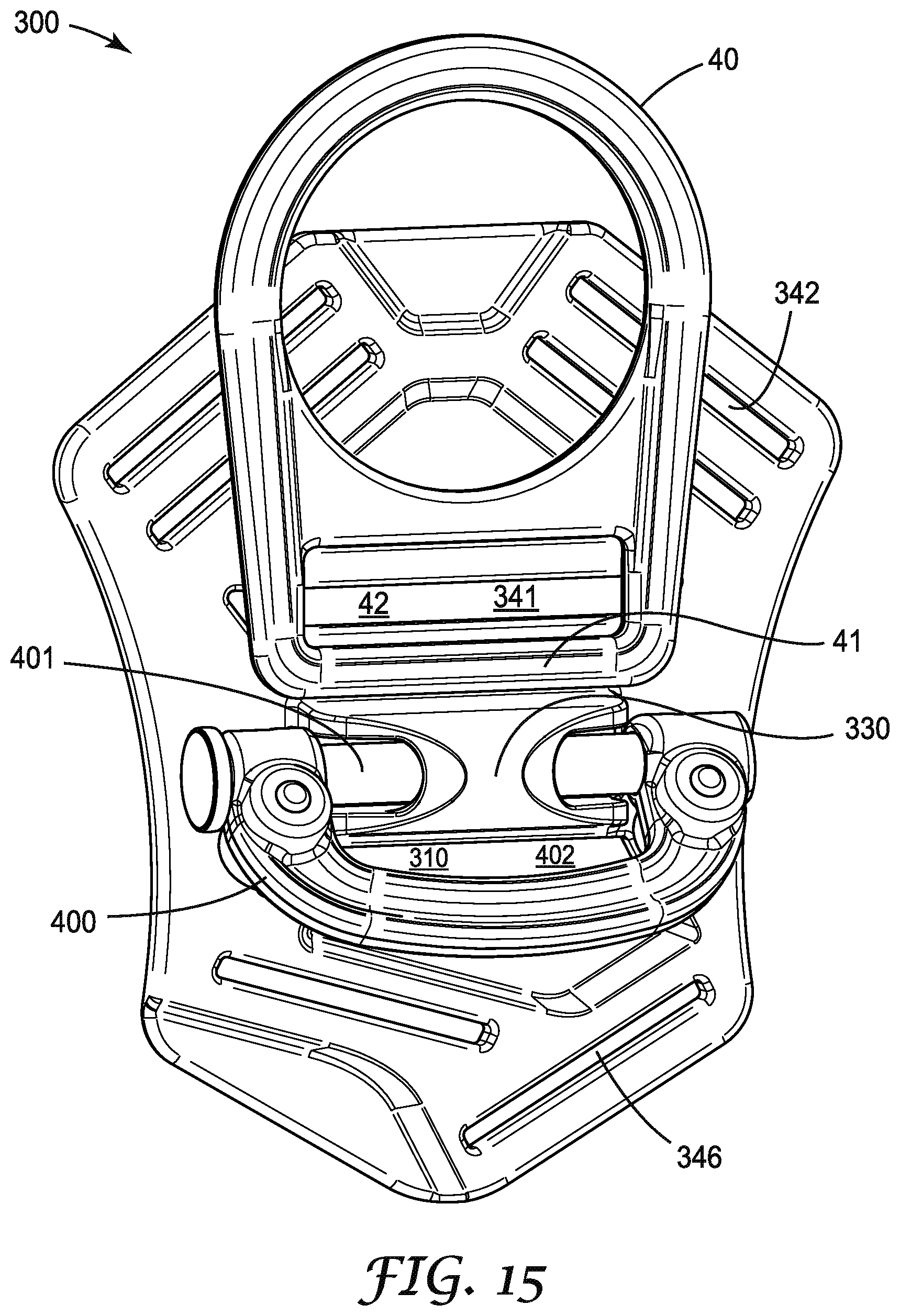 Patent US12350529 Figure 15 – Safety harness with self-locking dorsal brace