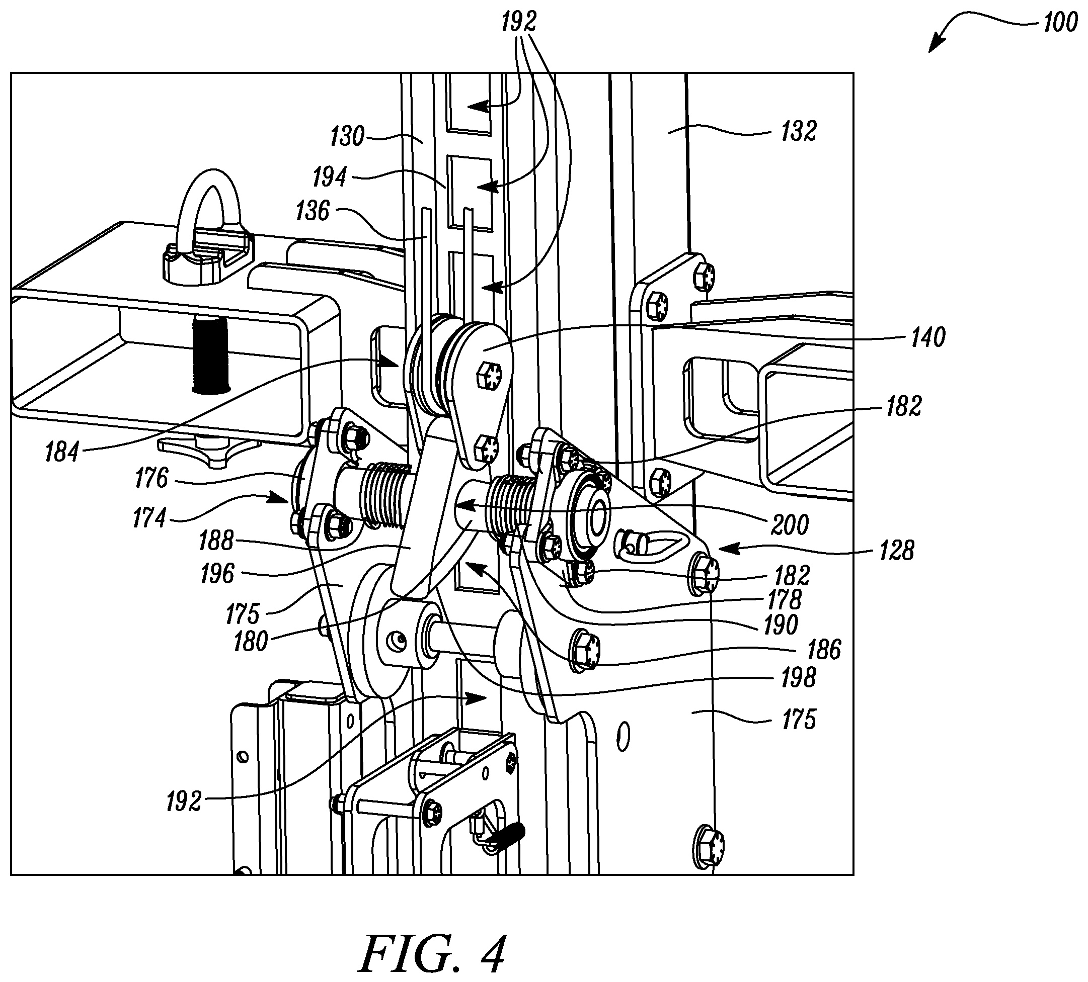 Patent US12350530 Figure 4 – Fall protection system