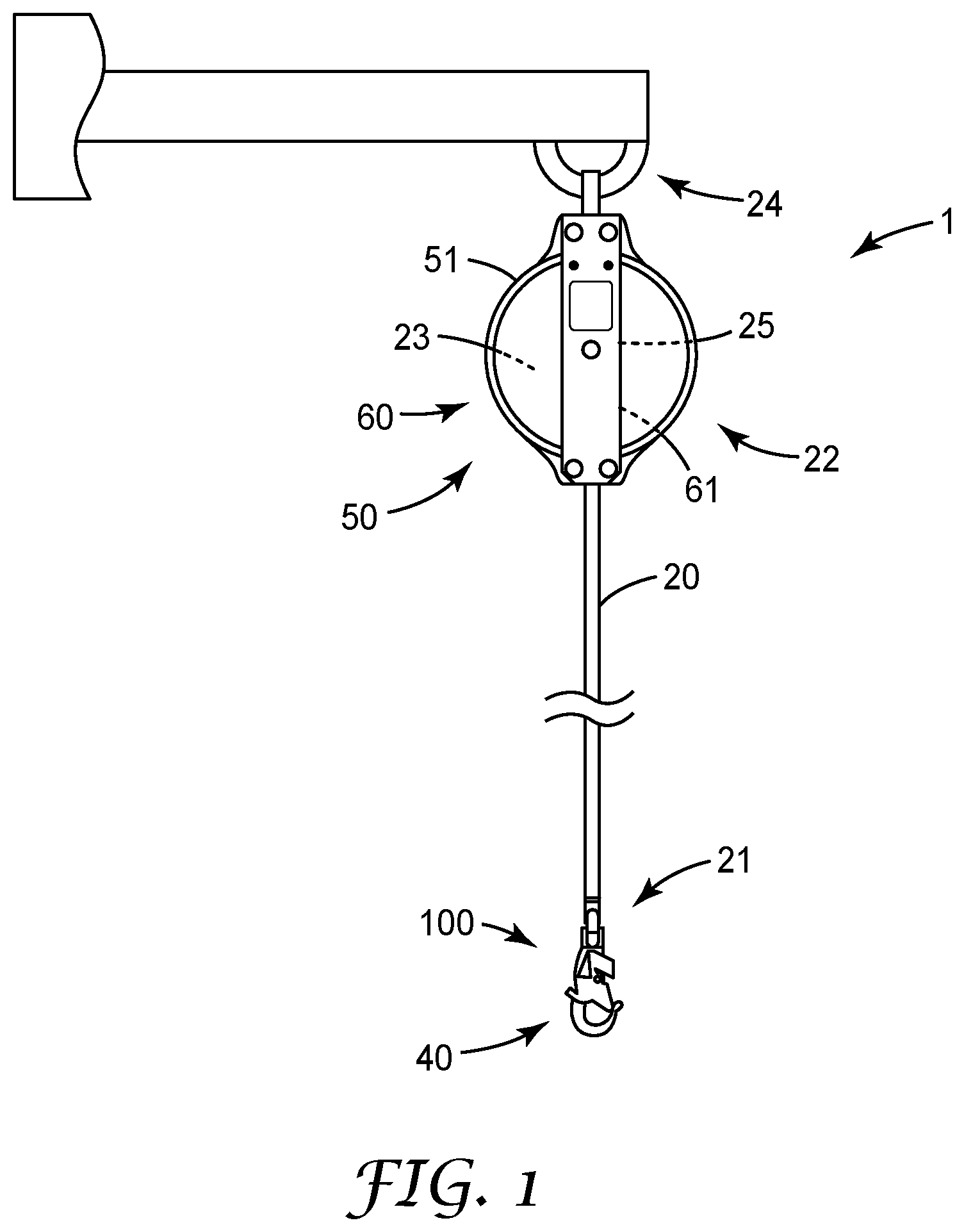 Patent US12350531 — Impact indicator for a fall-protection apparatus, and method of using — Figure 1