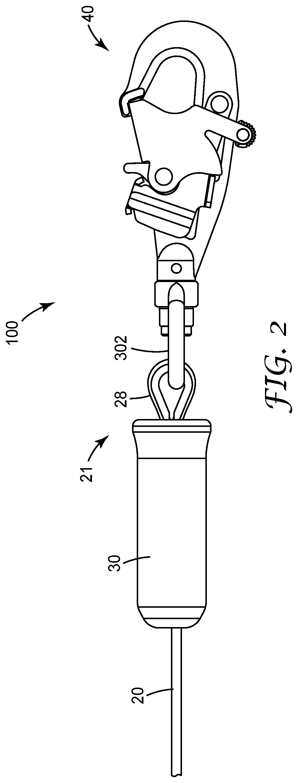 Patent US12350531 Figure 2 – Impact indicator for a fall-protection apparatus, and method of using