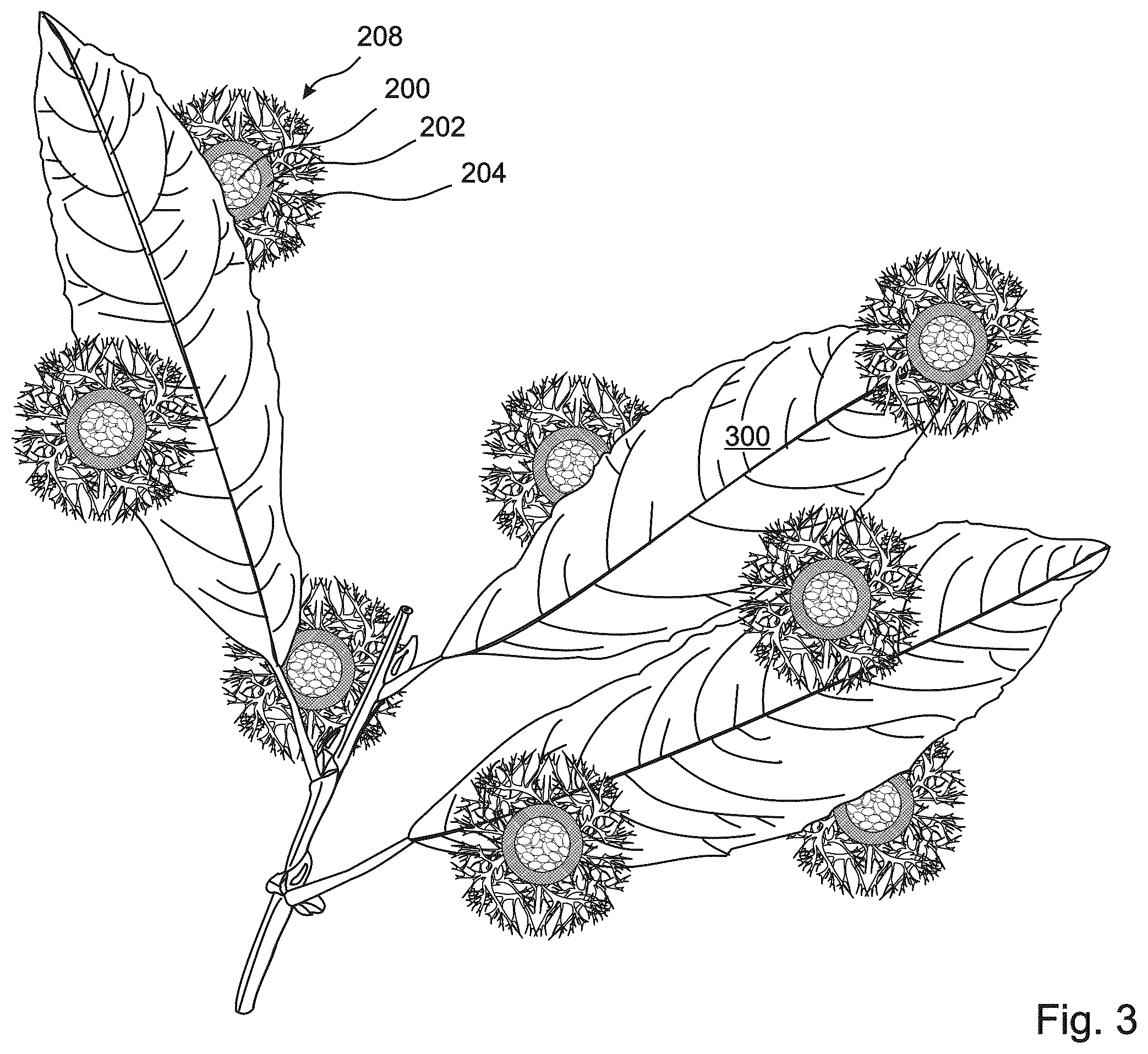 Patent US12350533 Figure 4 – Biodegradable SAP-containing pellets applicable to vegetation for fire protection and suppression
