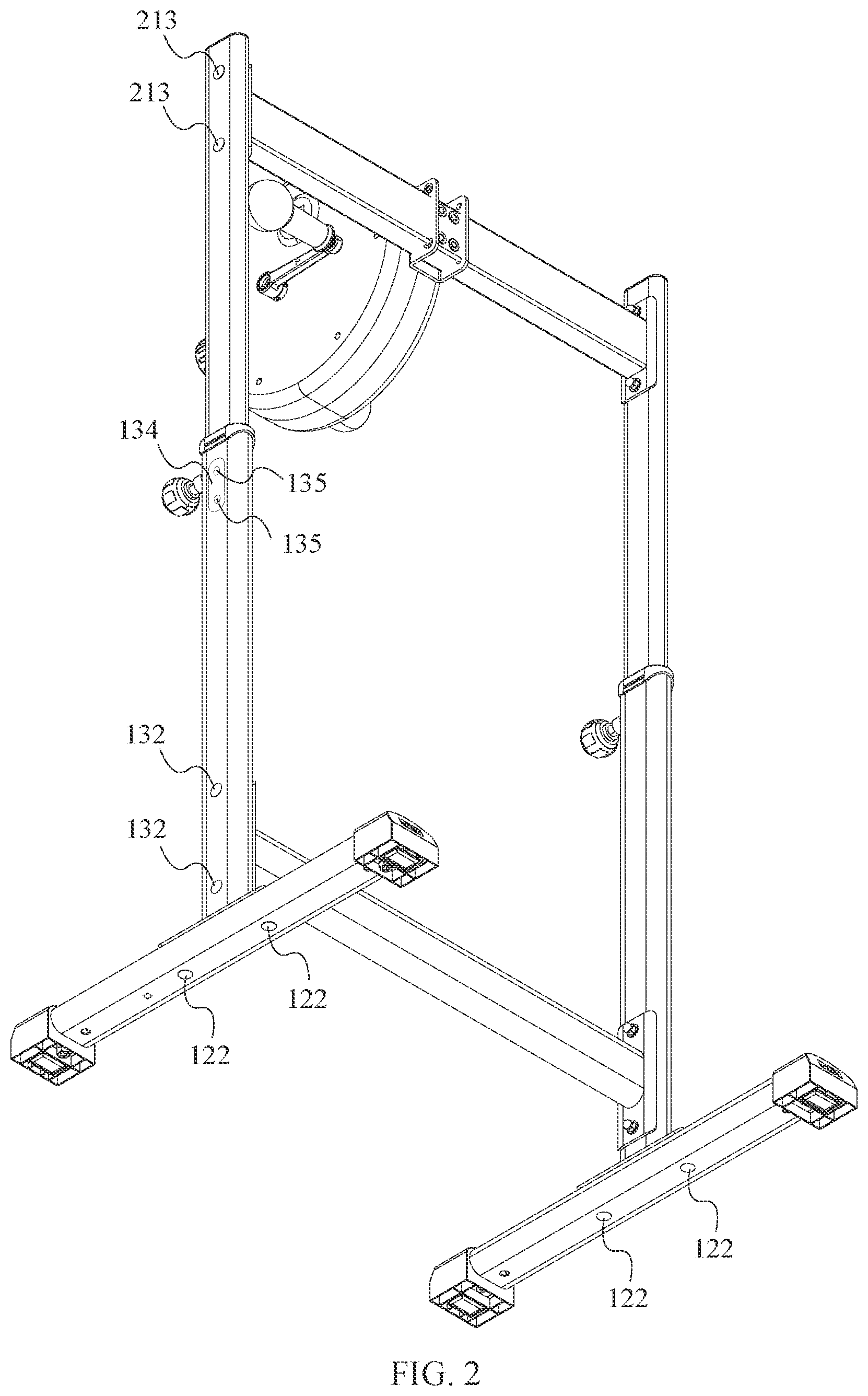 Patent US12350537 Figure 2 – Magnetic resistance spin pod upper body exercise frame