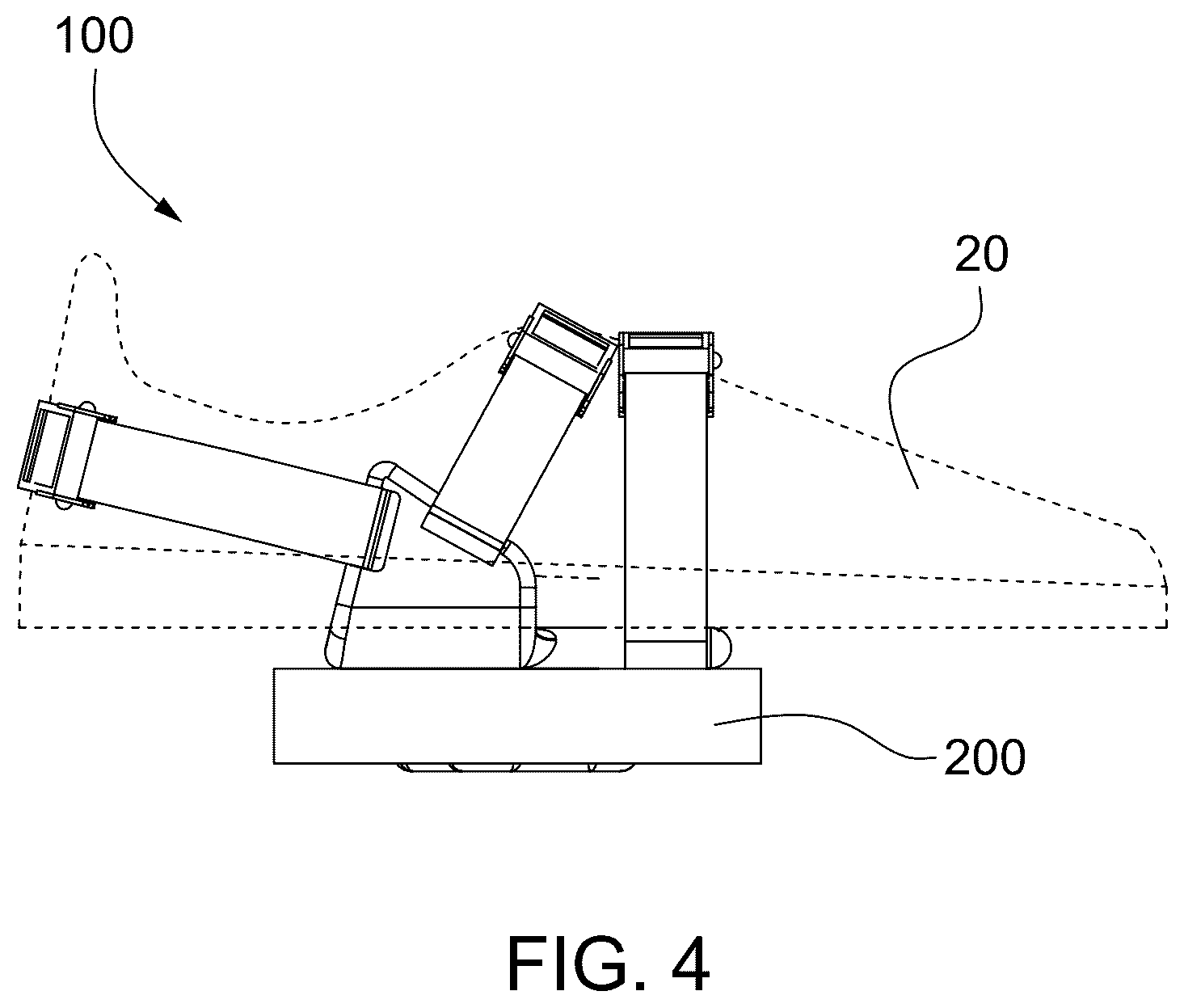 Patent US12350539 Figure 4 – Weight loading apparatus for foot and leg exercises