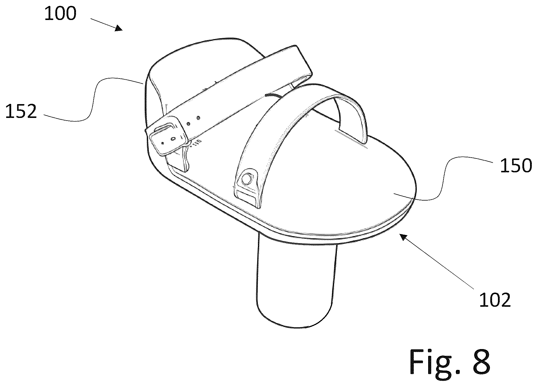 Patent US12350539 Figure 8 – Weight loading apparatus for foot and leg exercises
