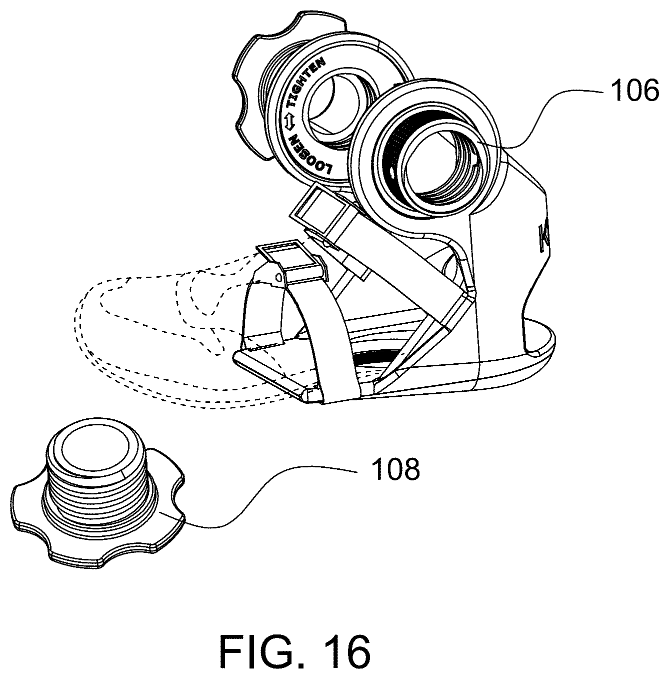 Patent US12350539 Figure 16 – Weight loading apparatus for foot and leg exercises