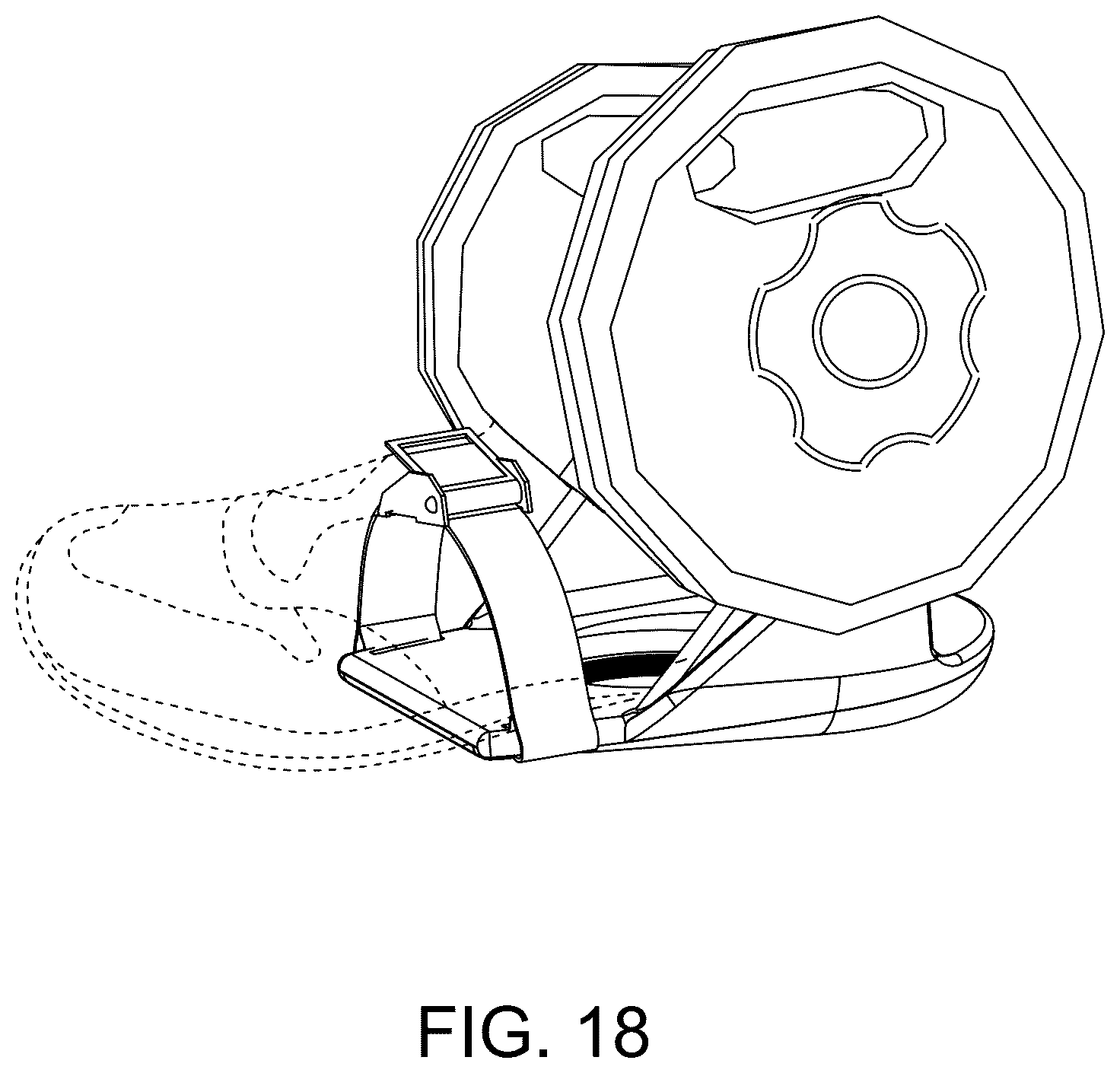 Patent US12350539 Figure 18 – Weight loading apparatus for foot and leg exercises