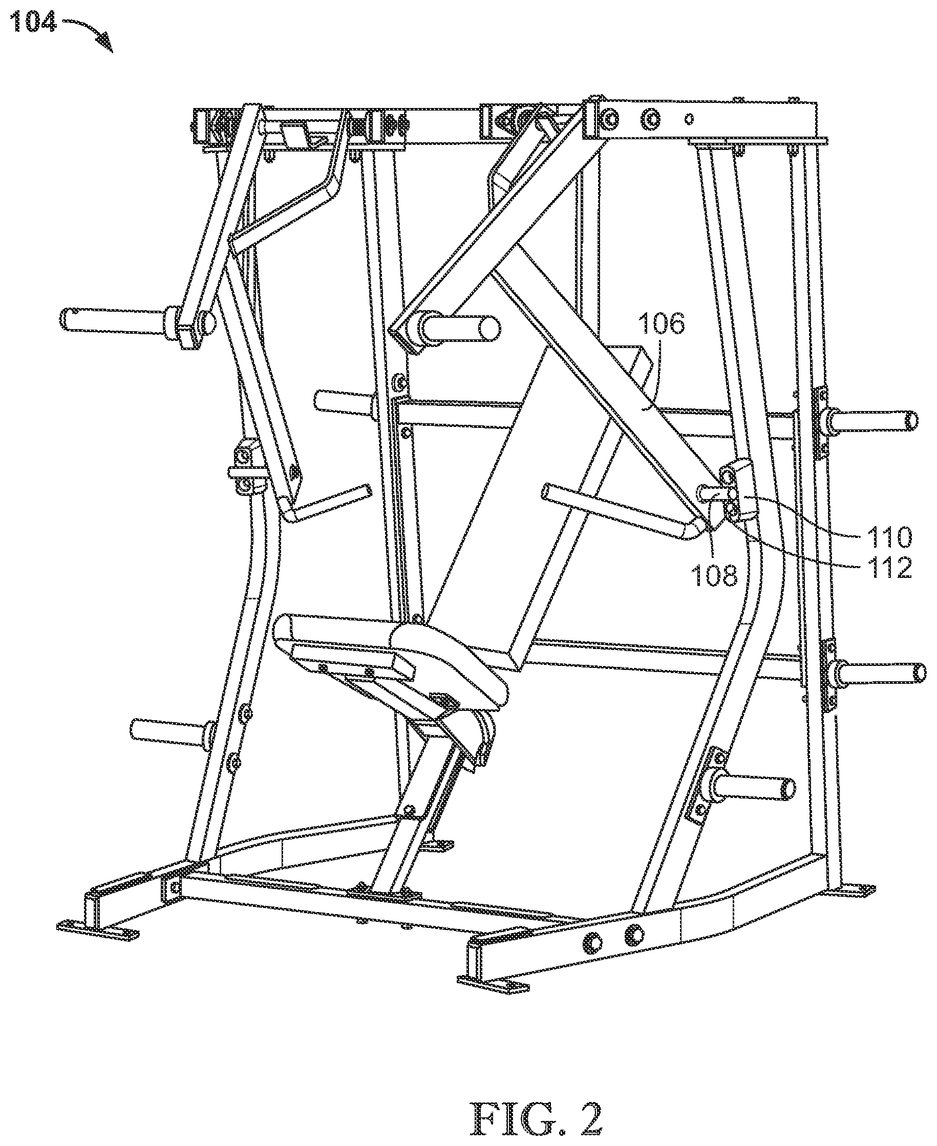 Patent US12350541 Figure 2 – System and methods for facilitating the use of a weight press machine