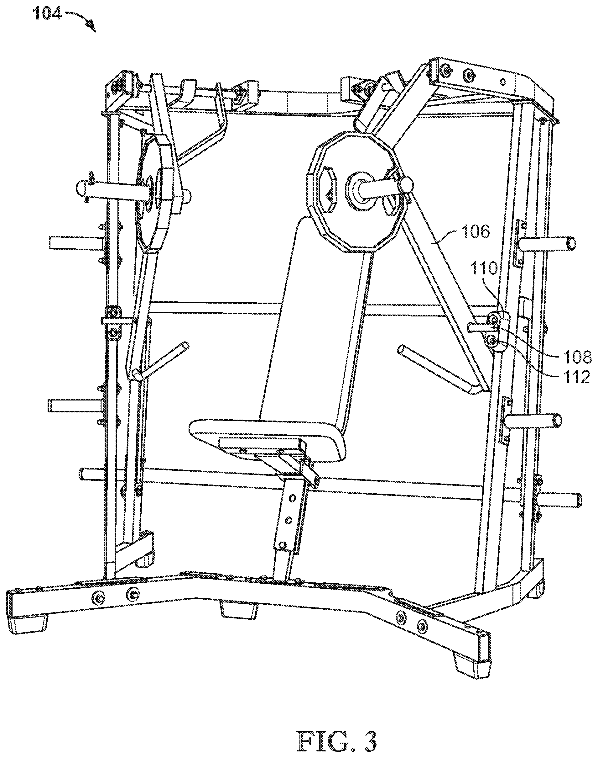 Patent US12350541 Figure 3 – System and methods for facilitating the use of a weight press machine