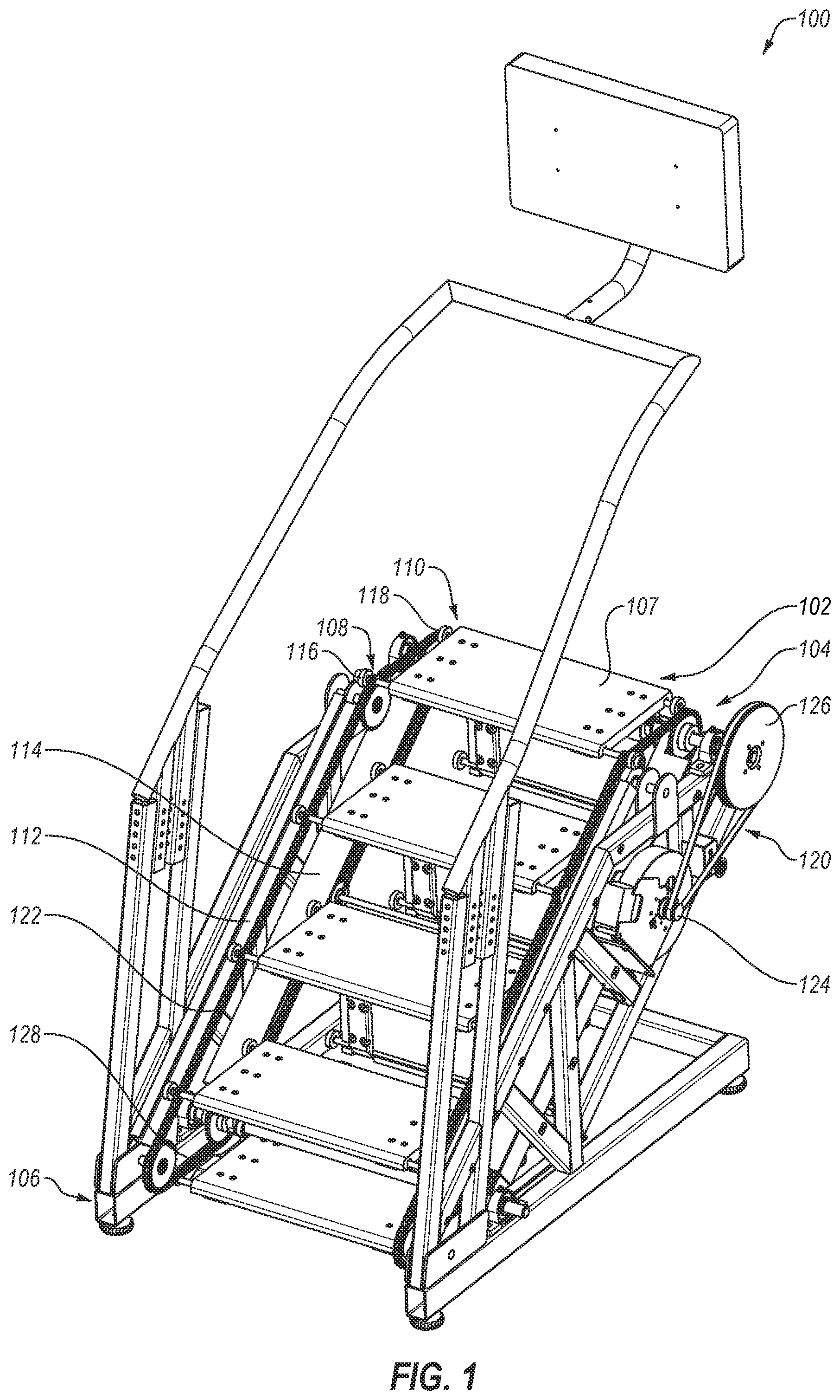 Patent US12350547 Figure 1 – Devices, systems, and methods for moving a movable step through a transition zone
