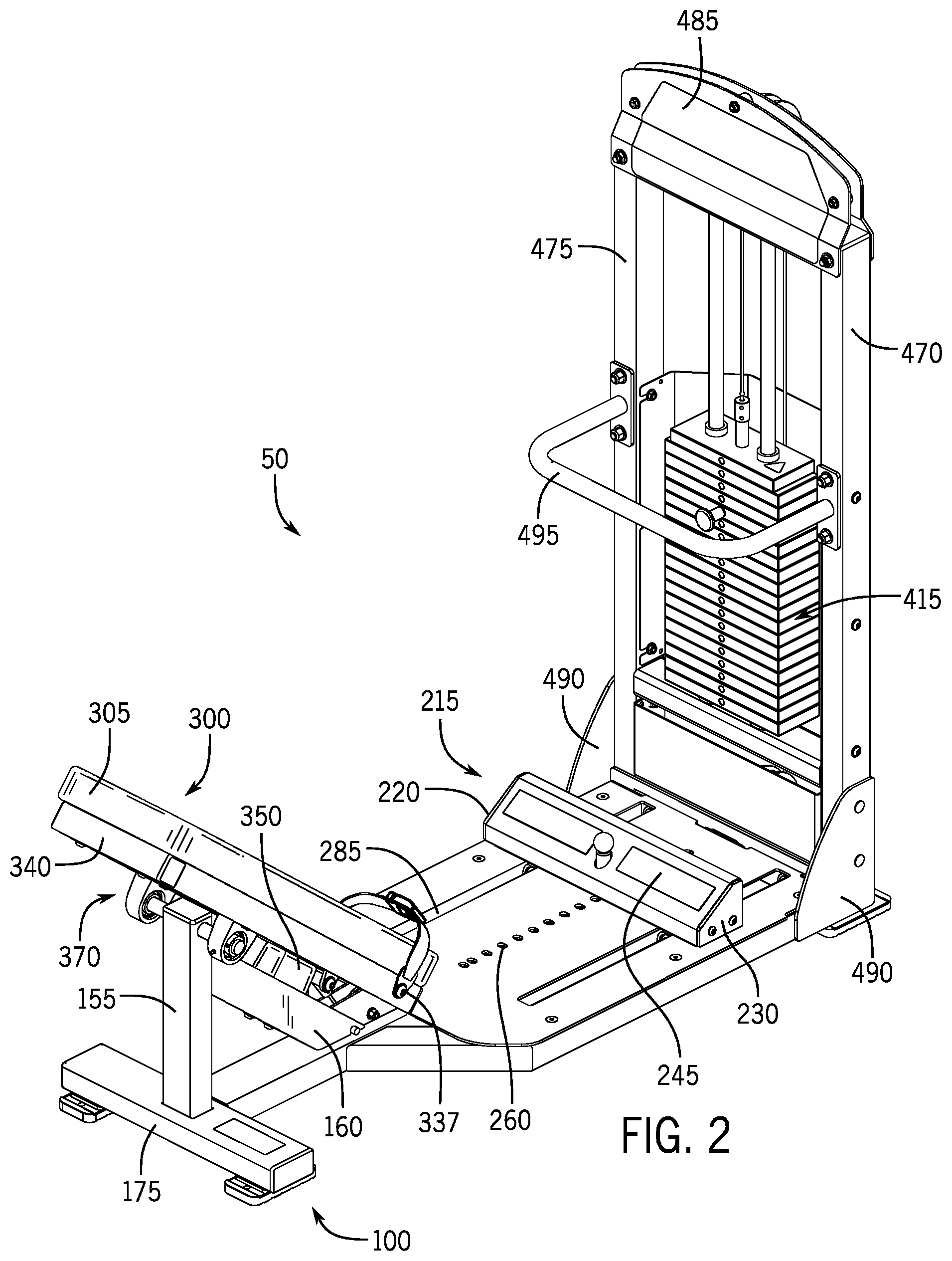 Patent US12350548 Figure 2 – Exercise apparatus for performing a gluteal bridge movement