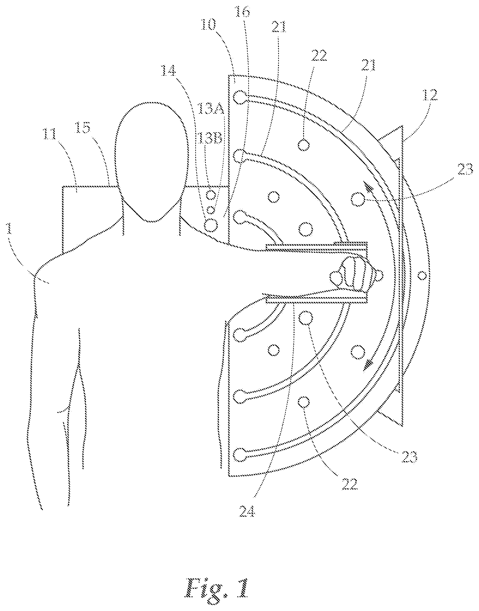 Patent US12350549 — Training and rehabilitation device — Figure 1
