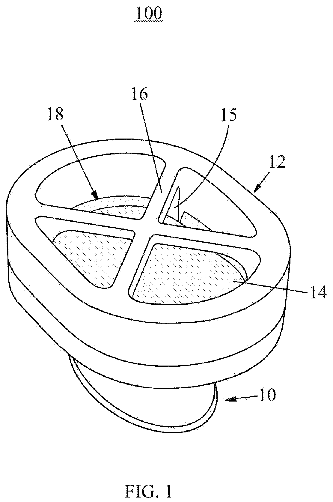 Patent US12350551 — Mouth insert for one-way breathing — Figure 1
