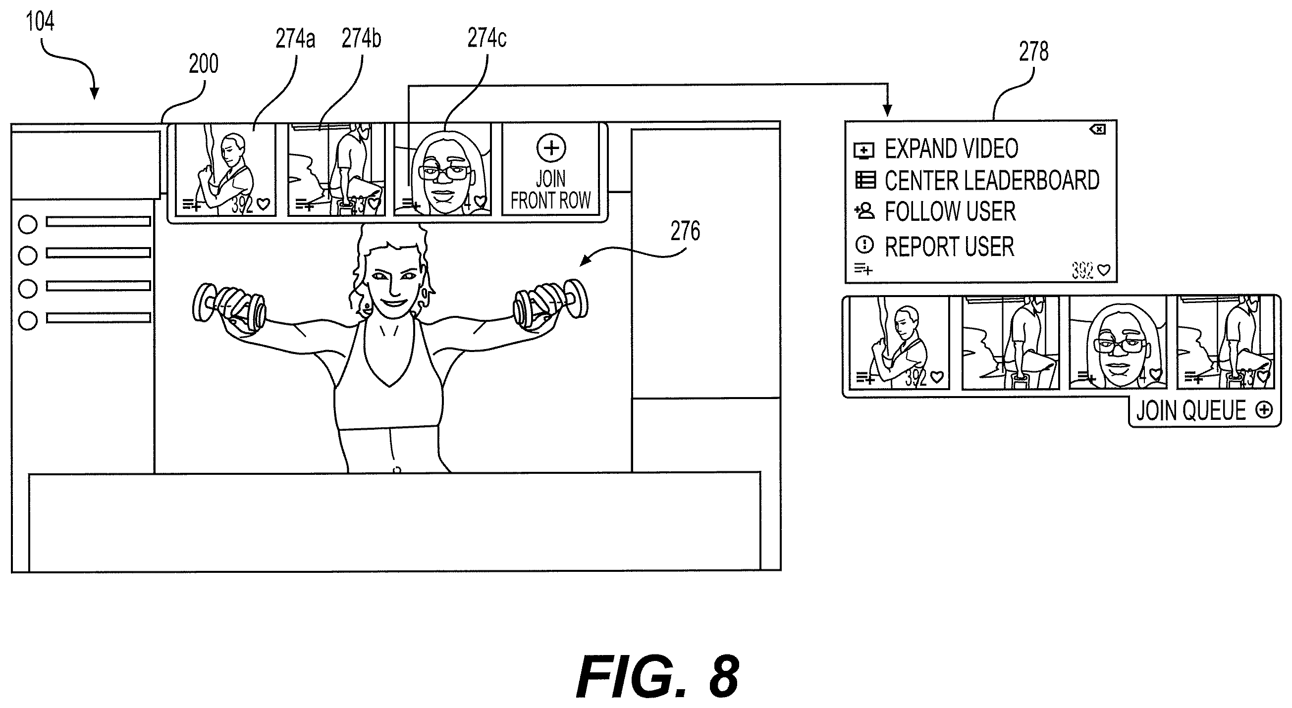 Patent US12350552 Figure 8 – Exercise system and method