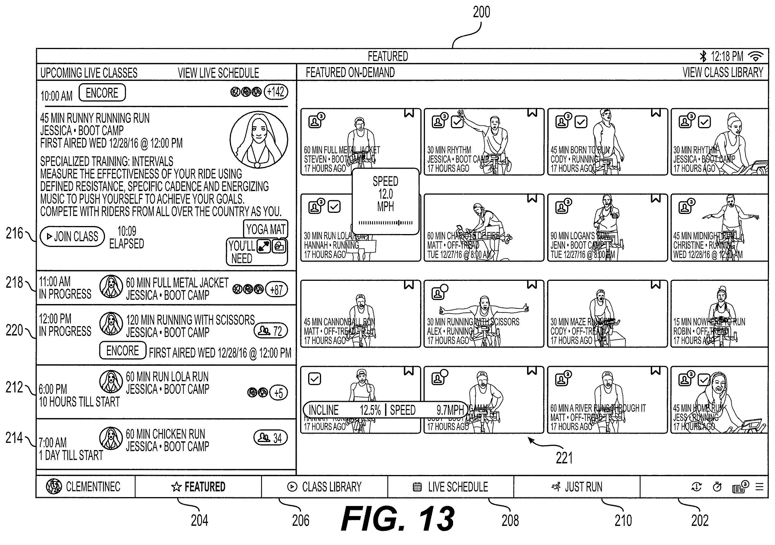 Patent US12350552 Figure 13 – Exercise system and method