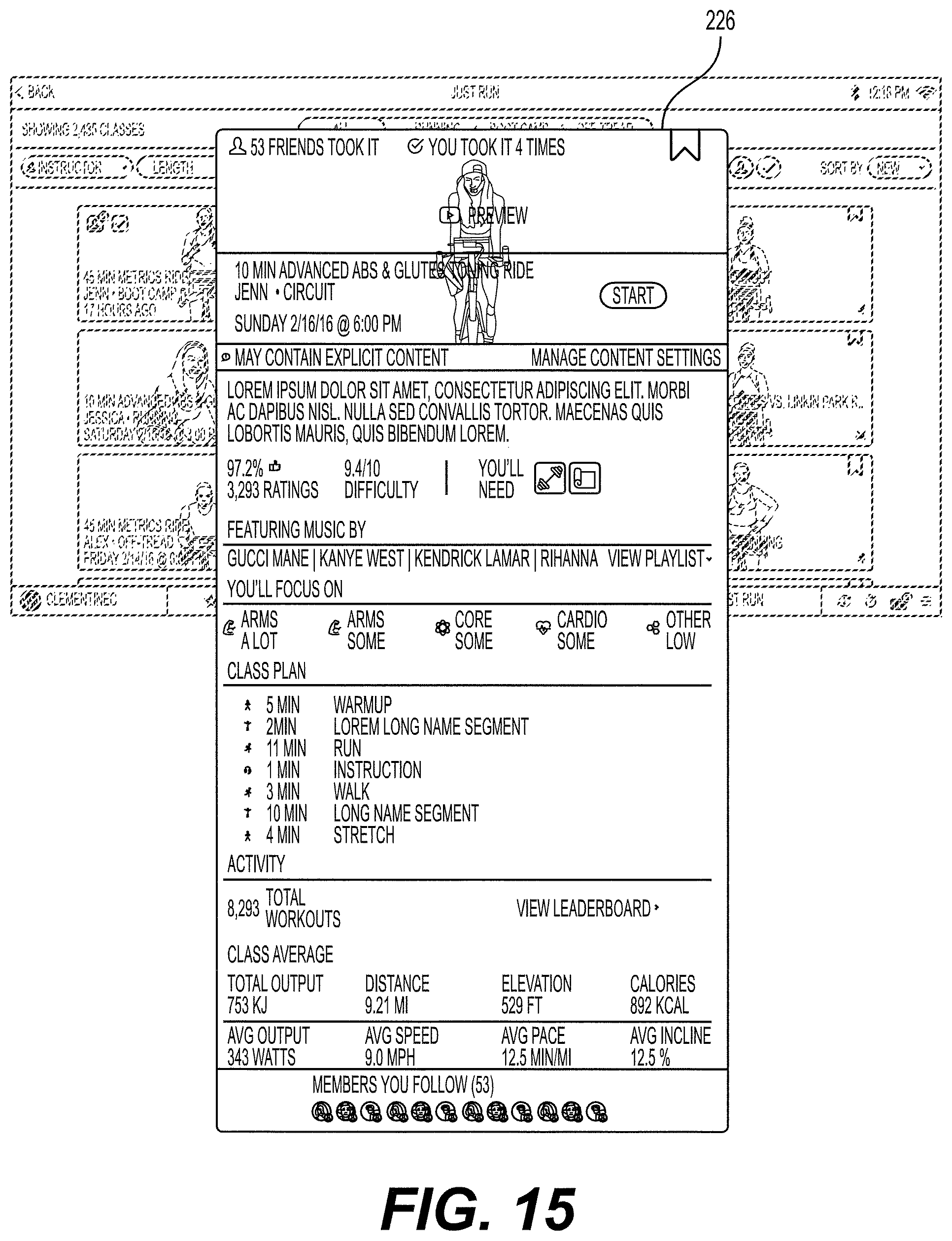 Patent US12350552 Figure 15 – Exercise system and method