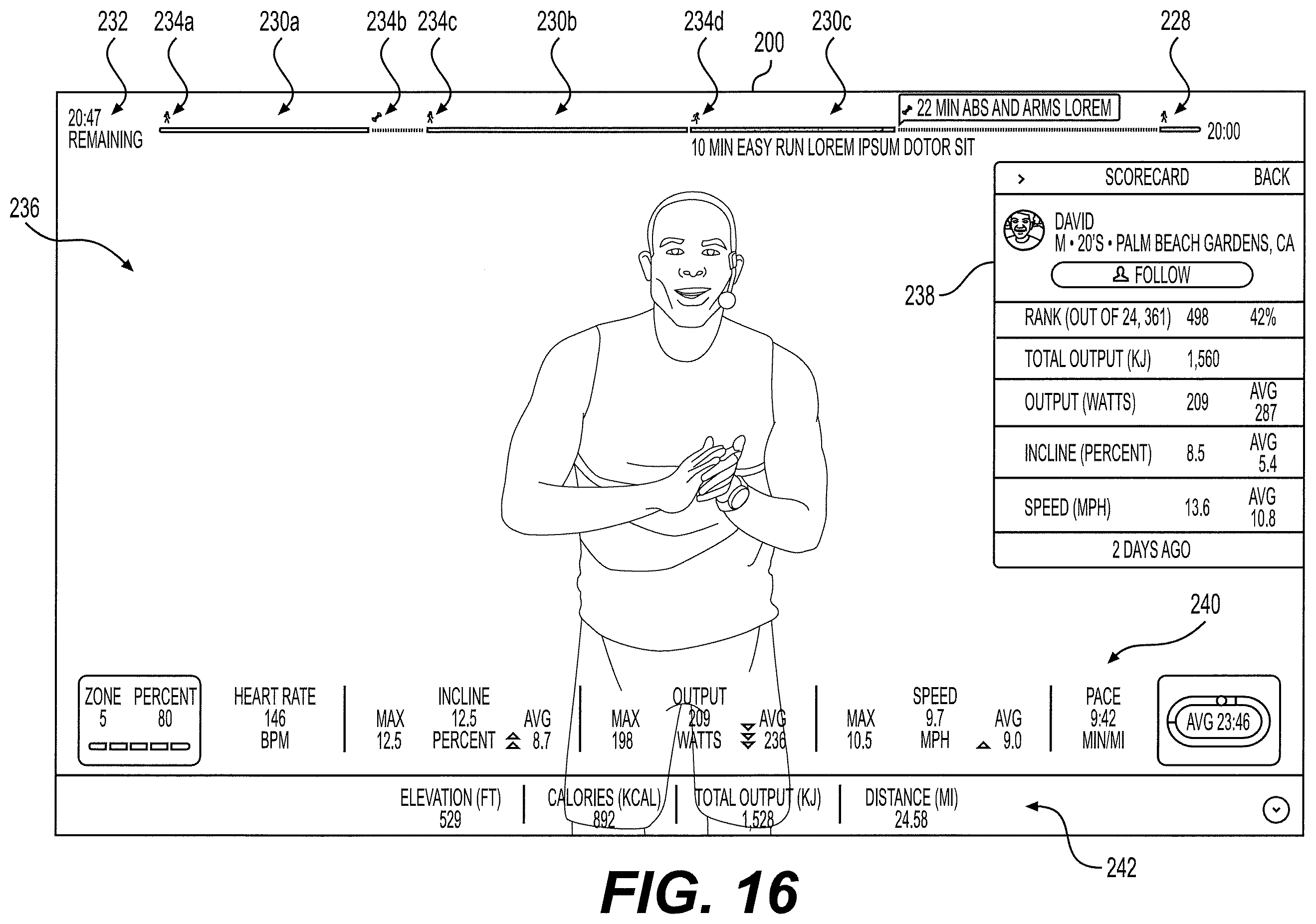 Patent US12350552 Figure 16 – Exercise system and method