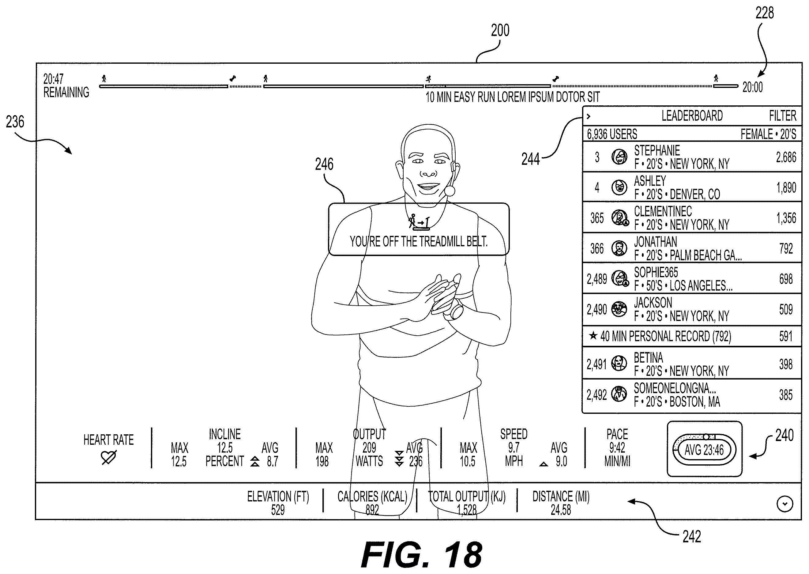 Patent US12350552 Figure 18 – Exercise system and method