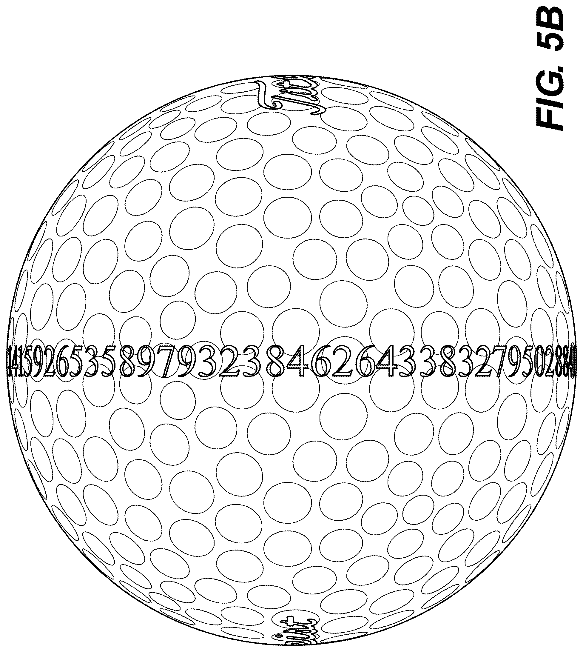 Patent US12350554 Figure 8 – Golf balls having sighting aid and methods of making same