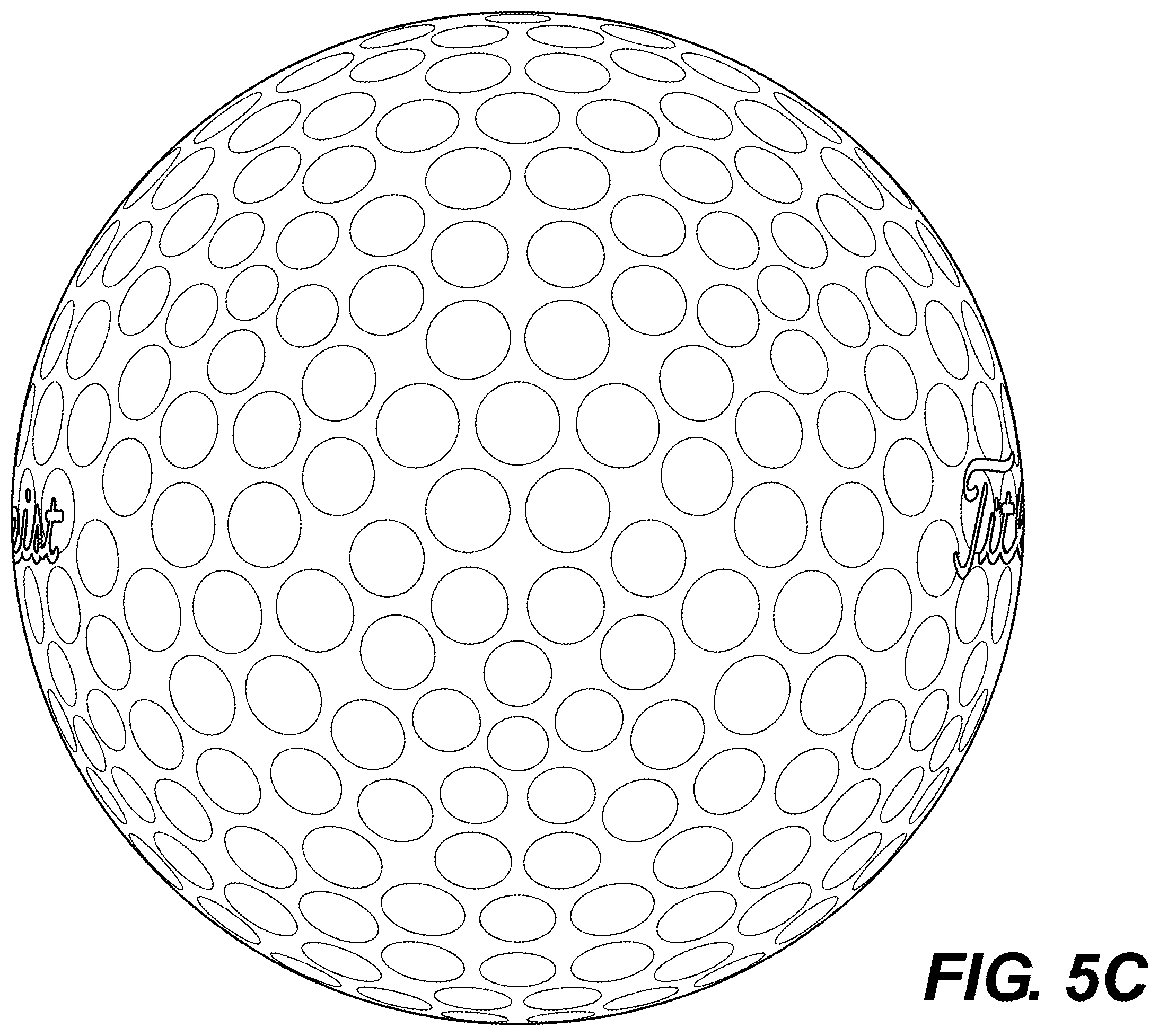Patent US12350554 Figure 9 – Golf balls having sighting aid and methods of making same
