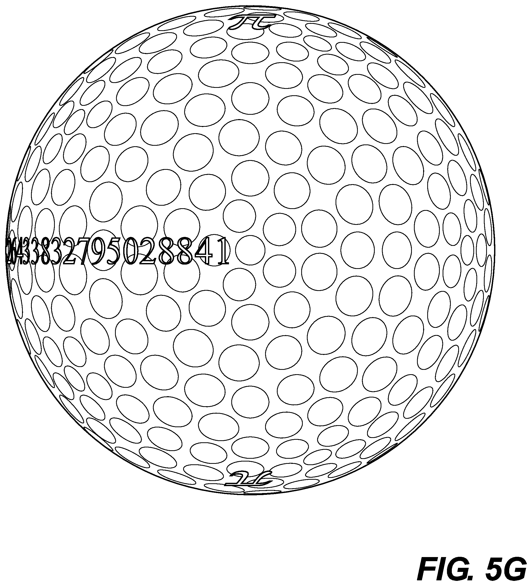 Patent US12350554 Figure 13 – Golf balls having sighting aid and methods of making same