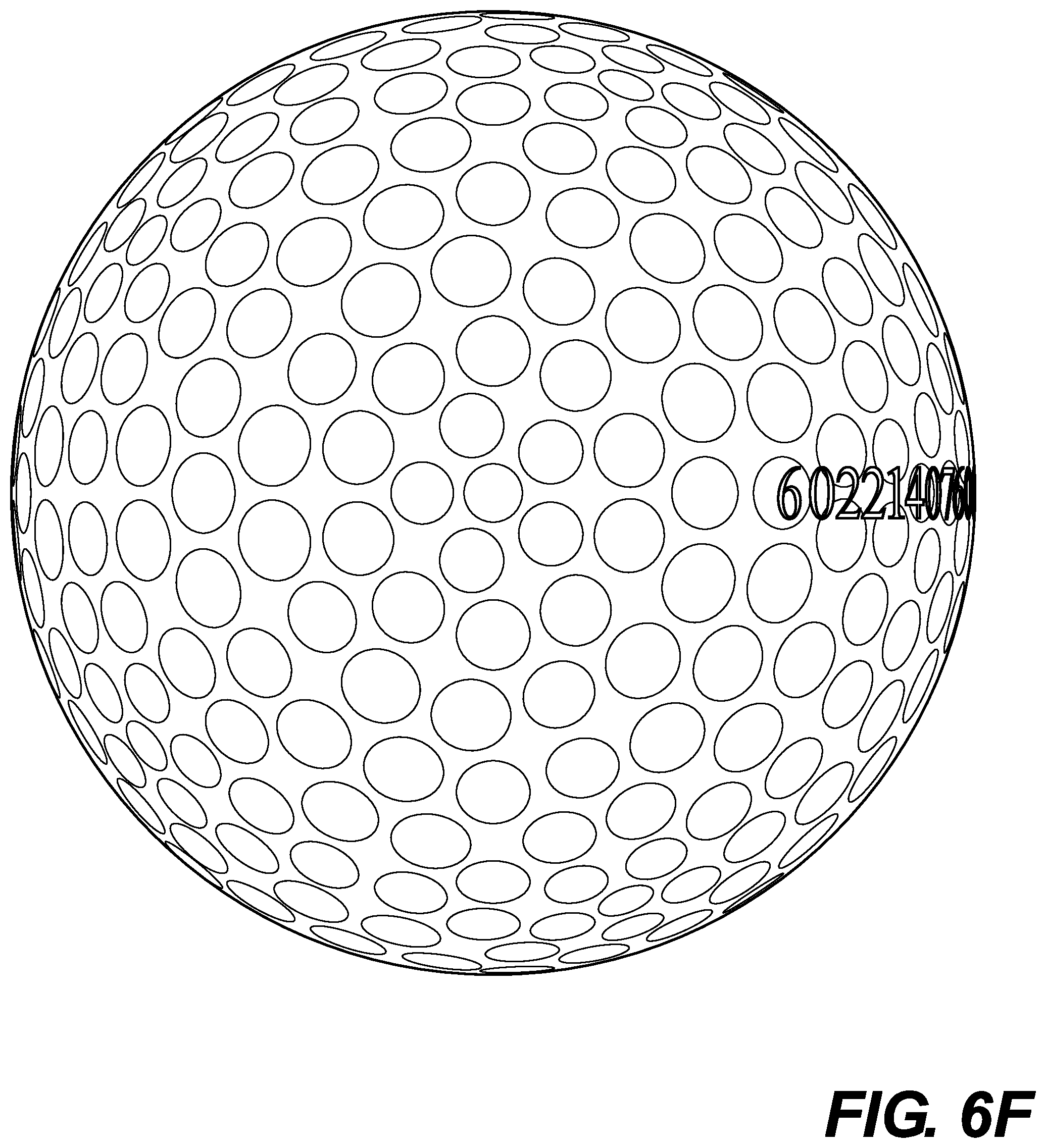 Patent US12350554 Figure 19 – Golf balls having sighting aid and methods of making same