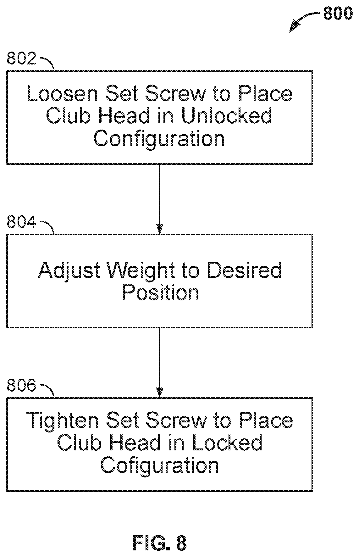 Patent US12350560 Figure 8 – Systems and methods for a club head with a variable center of gravity