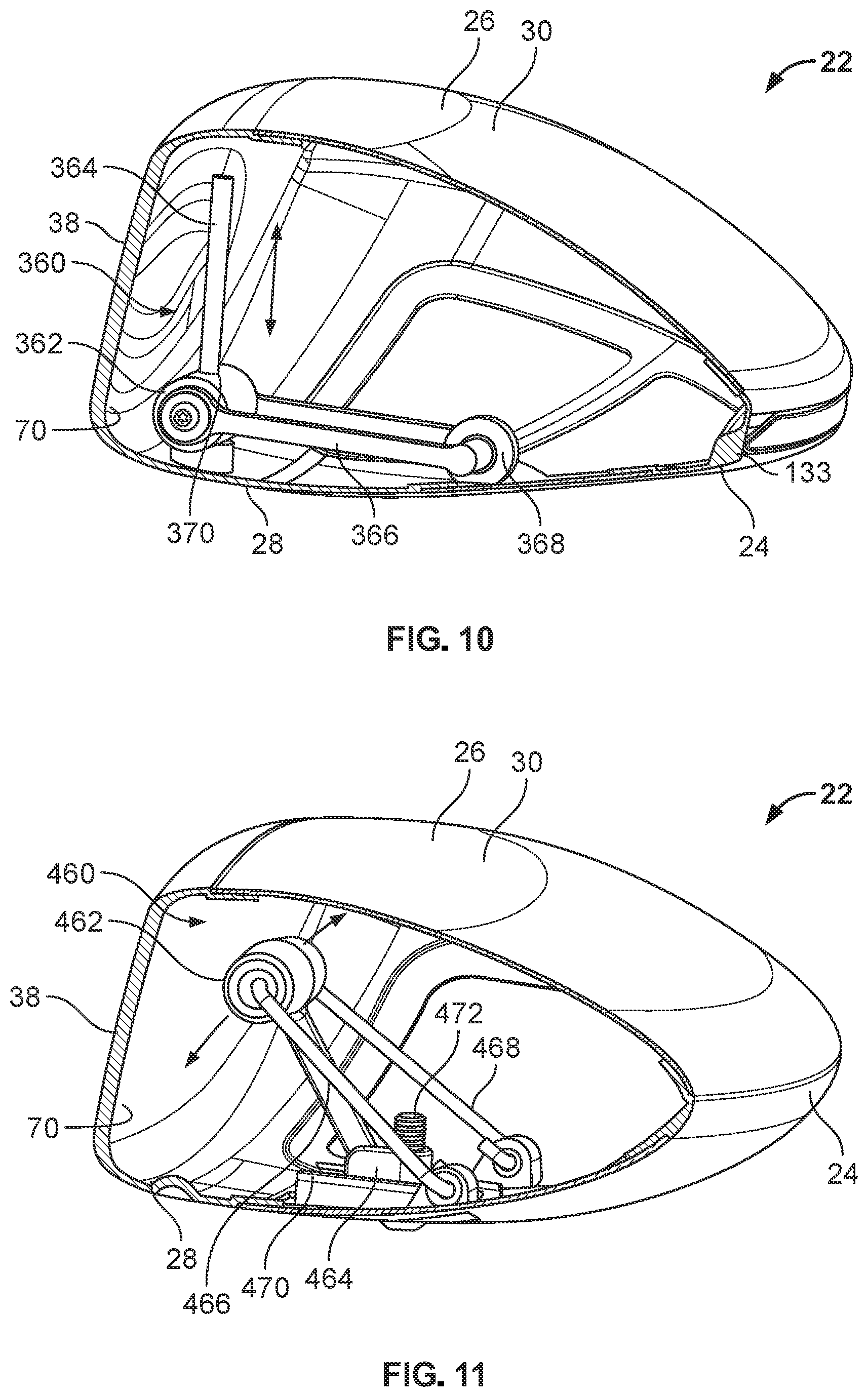 Patent US12350560 Figure 10 – Systems and methods for a club head with a variable center of gravity