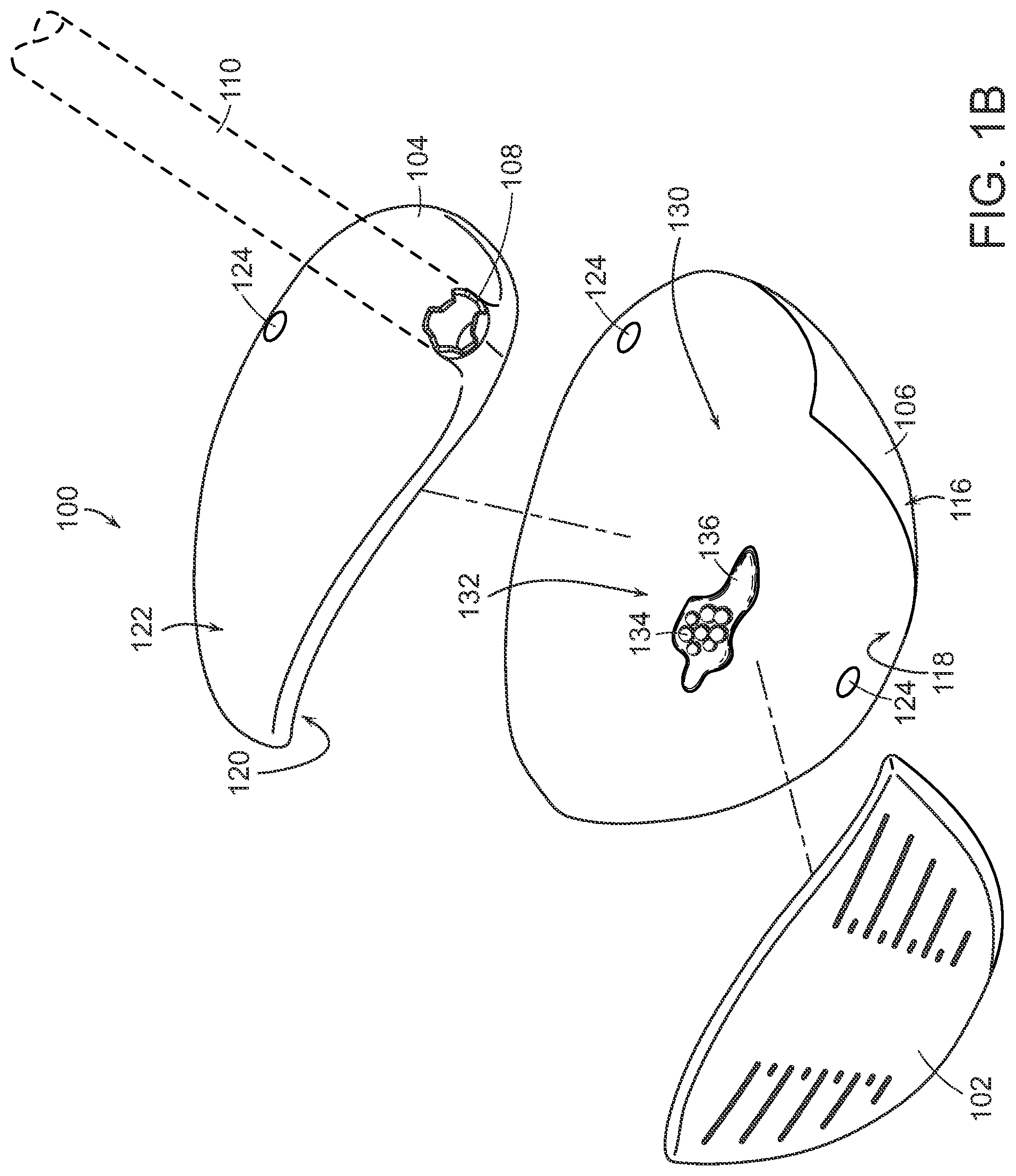Patent US12350561 Figure 2 – Golf club head utilizing internal adhesive and metal composite