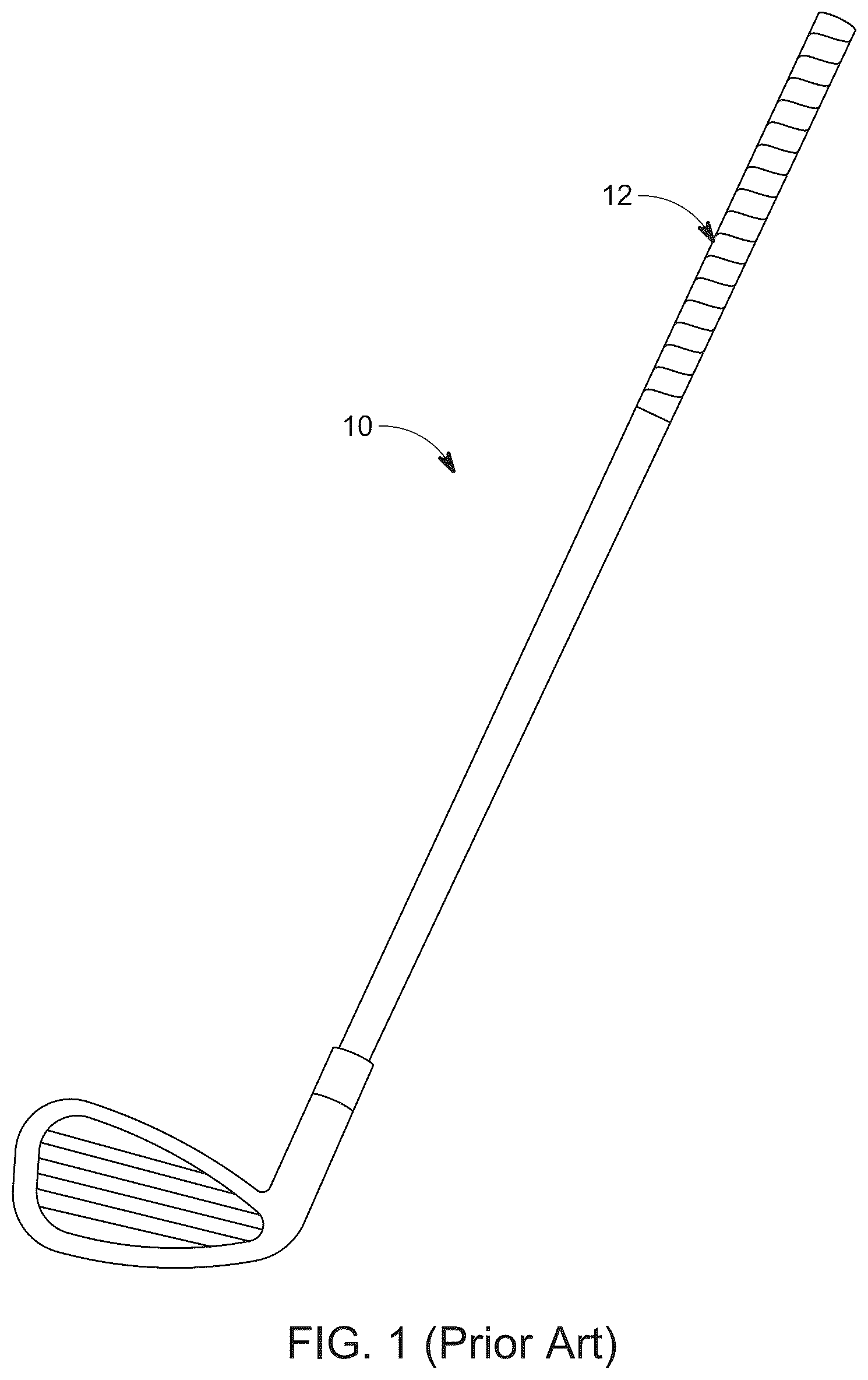 Patent US12350562 Figure 1 – Shrinkable grip sleeve for sports equipment