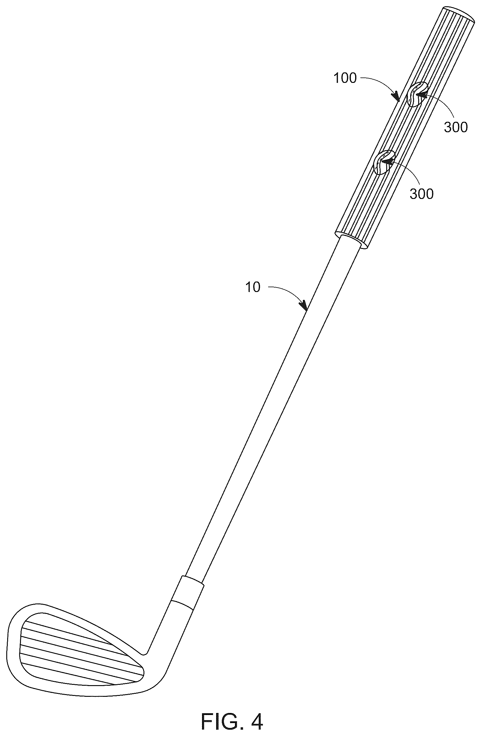Patent US12350562 Figure 4 – Shrinkable grip sleeve for sports equipment
