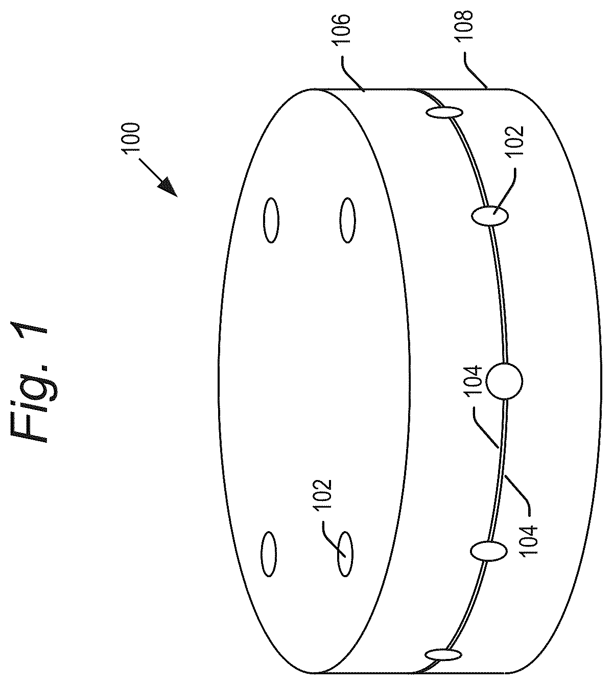 Patent US12350564 — Molded hockey puck with electronic signal transmitter core — Figure 1