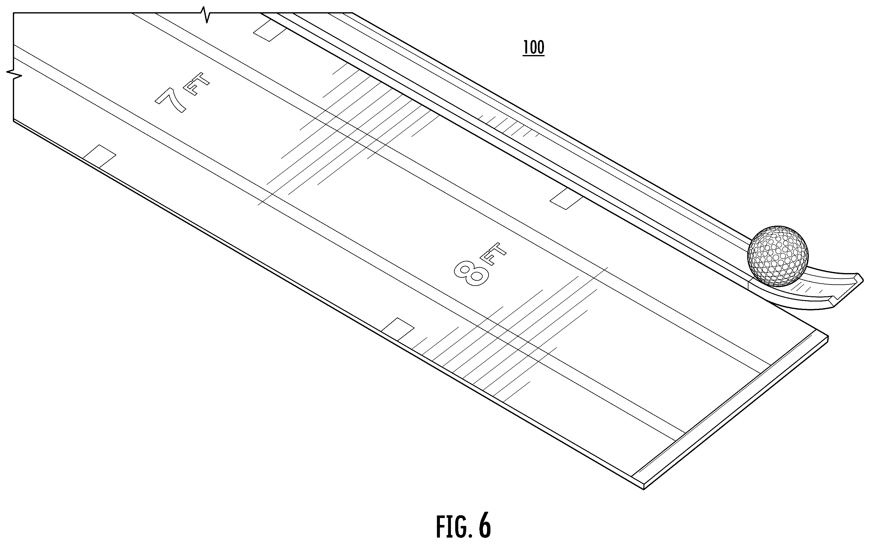 Patent US12350569 Figure 6 – Portable putting green
