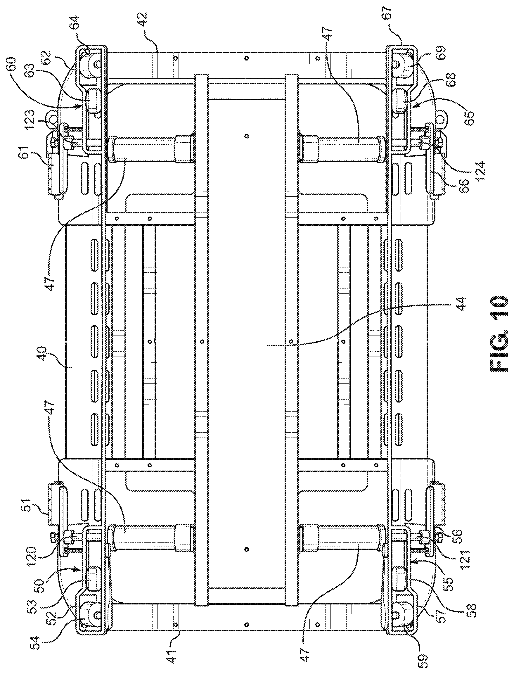 Patent US12350571 Figure 9 – Exercise machine storage system