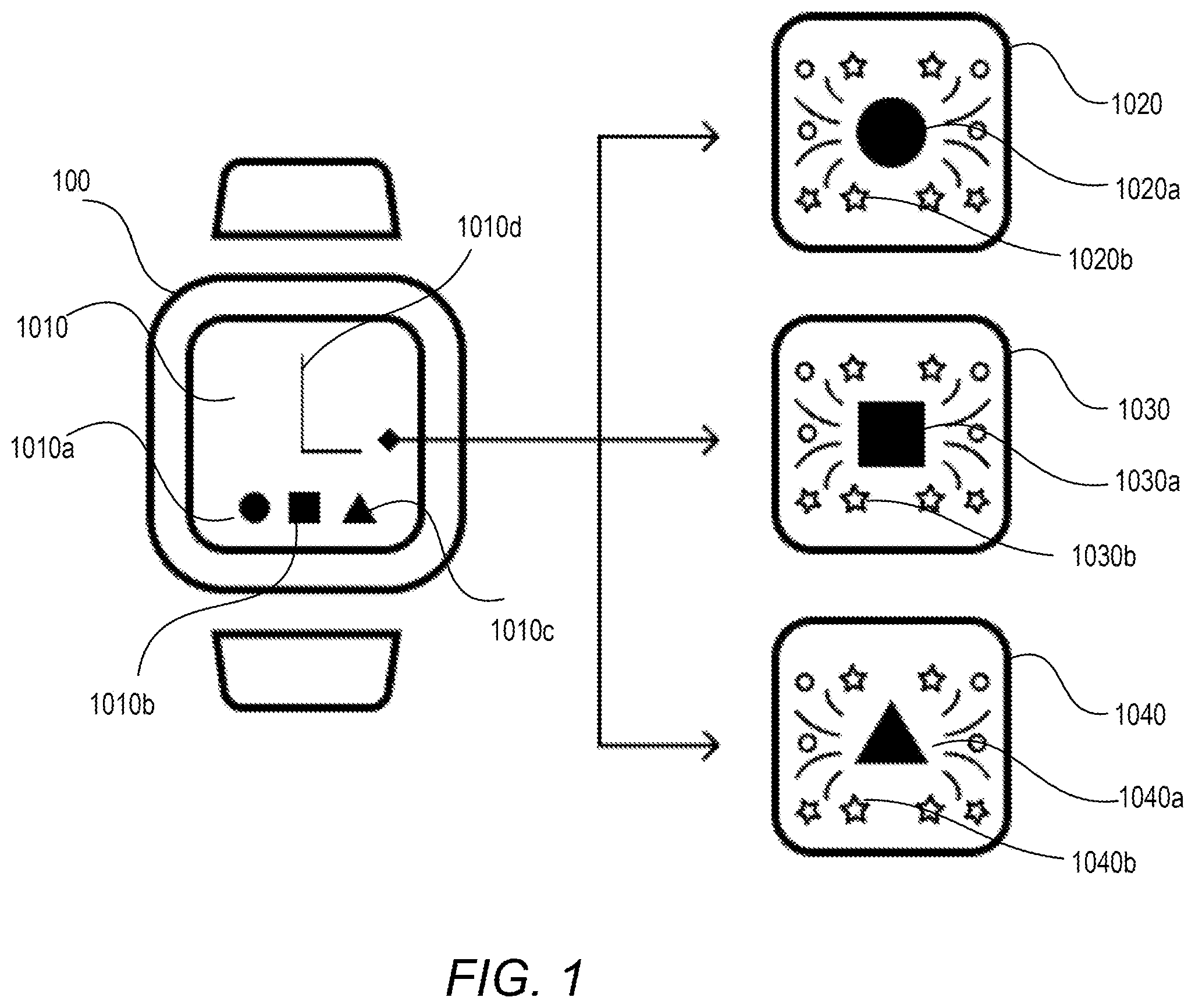 Patent US12350574 Figure 1 – Providing biometric achievement user interface screens associated with biometric goals