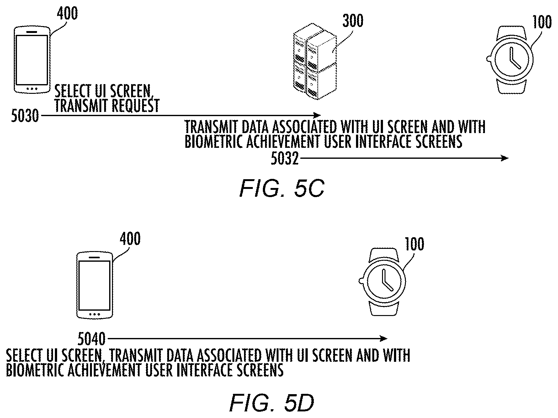 Patent US12350574 Figure 7 – Providing biometric achievement user interface screens associated with biometric goals