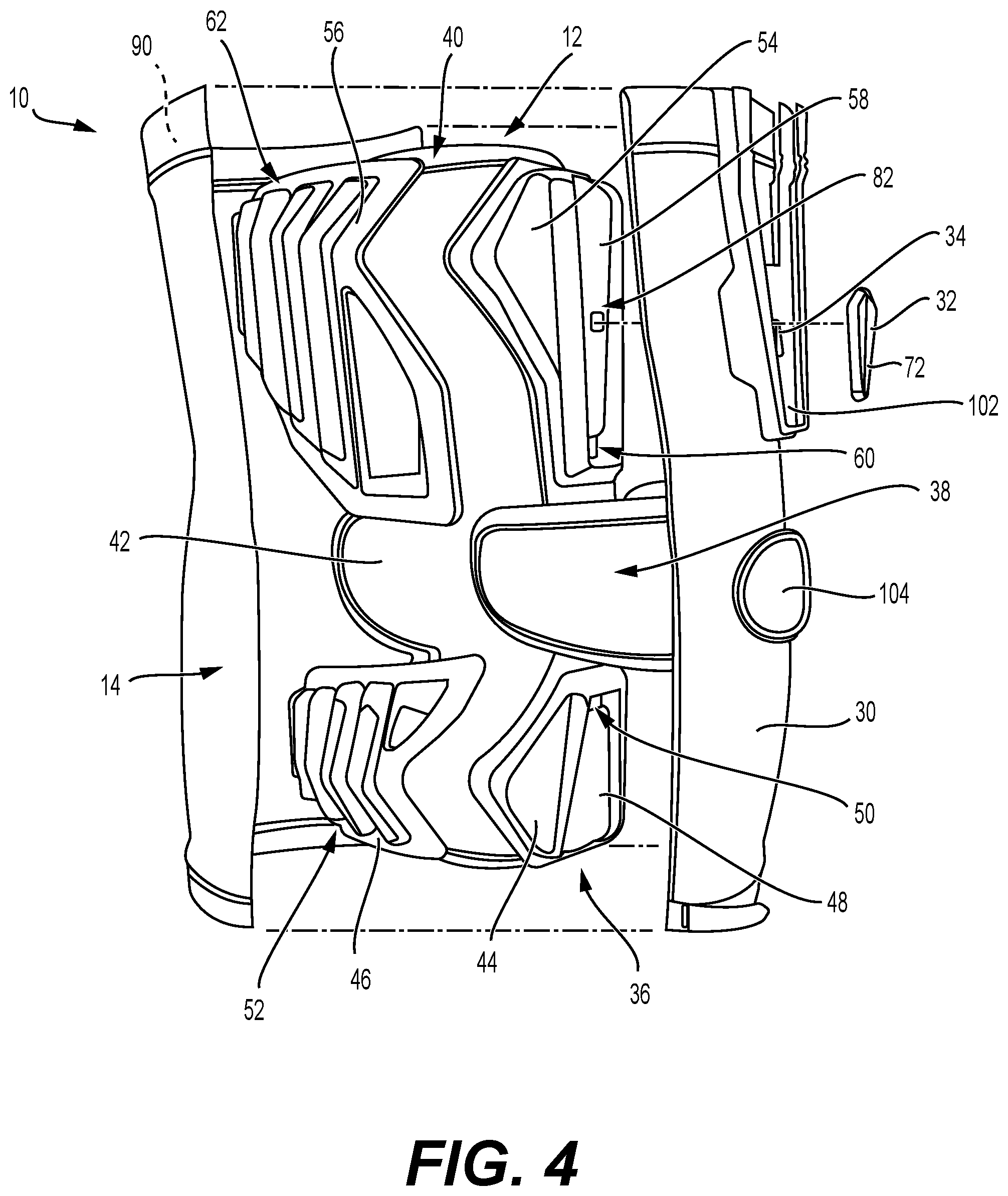 Patent US12350575 Figure 4 – Limb protector