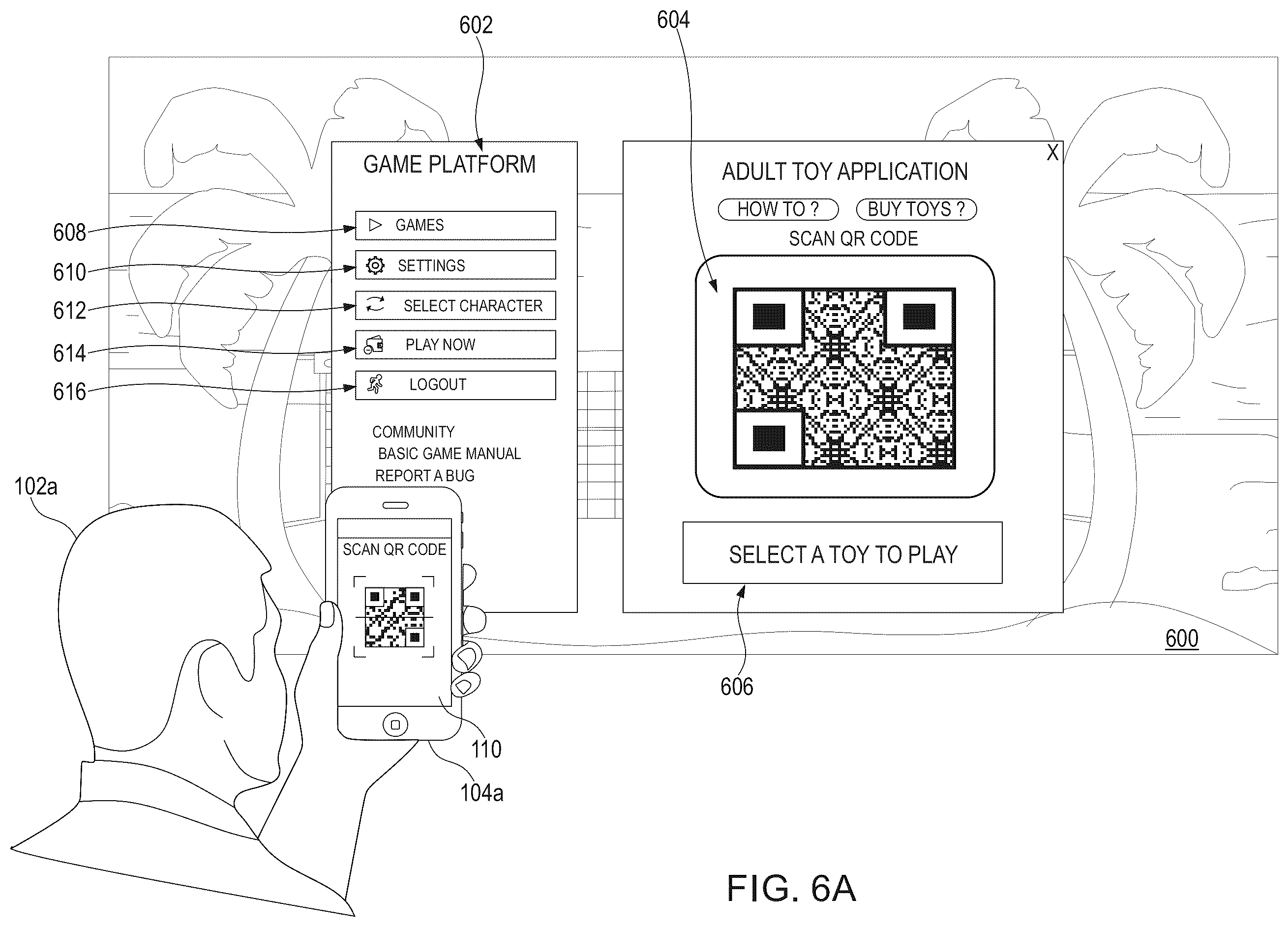 Patent US12350584 Figure 6 – Systems and methods for controlling adult toys based on game related actions