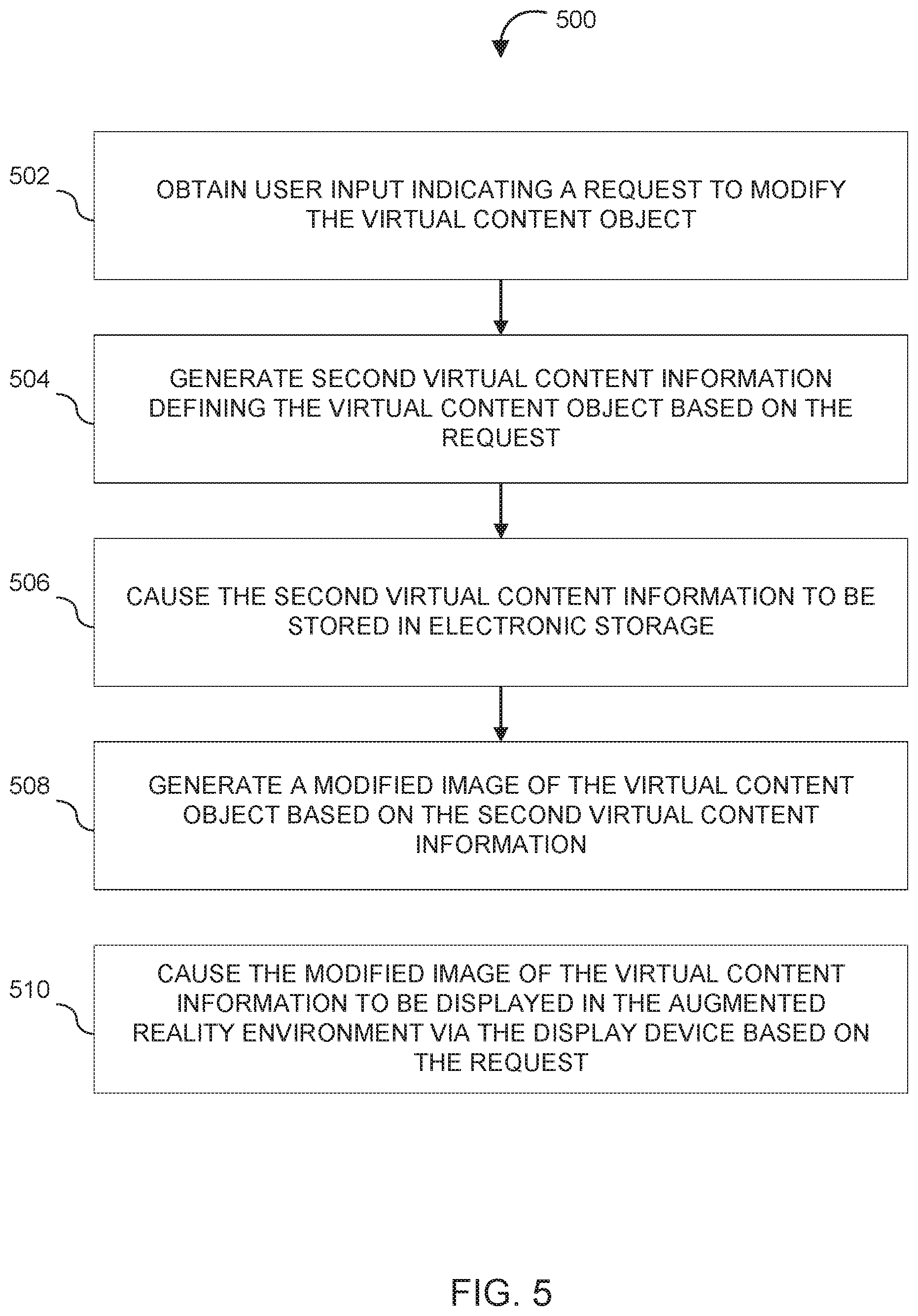 Patent US12350586 Figure 5 – Systems and methods for rendering a virtual content object in an augmented reality environment