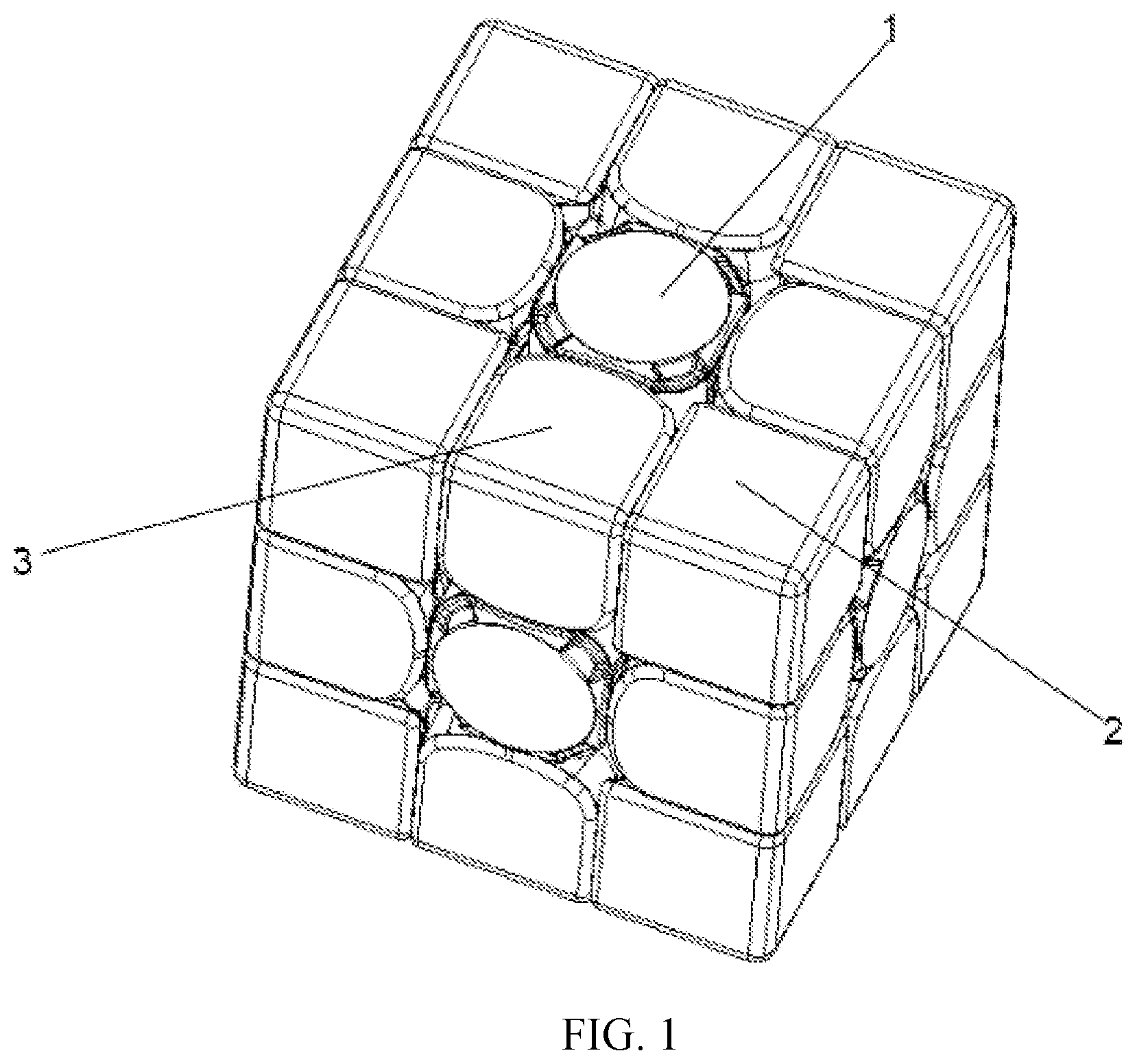 Patent US12350597 Figure 1 – Smart magic cube with ball shaft