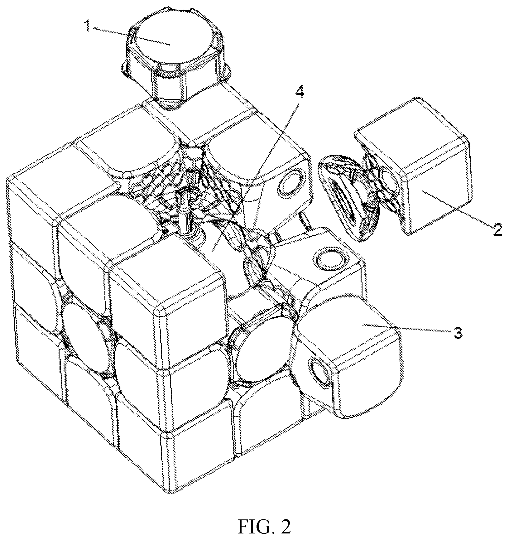Patent US12350597 Figure 2 – Smart magic cube with ball shaft