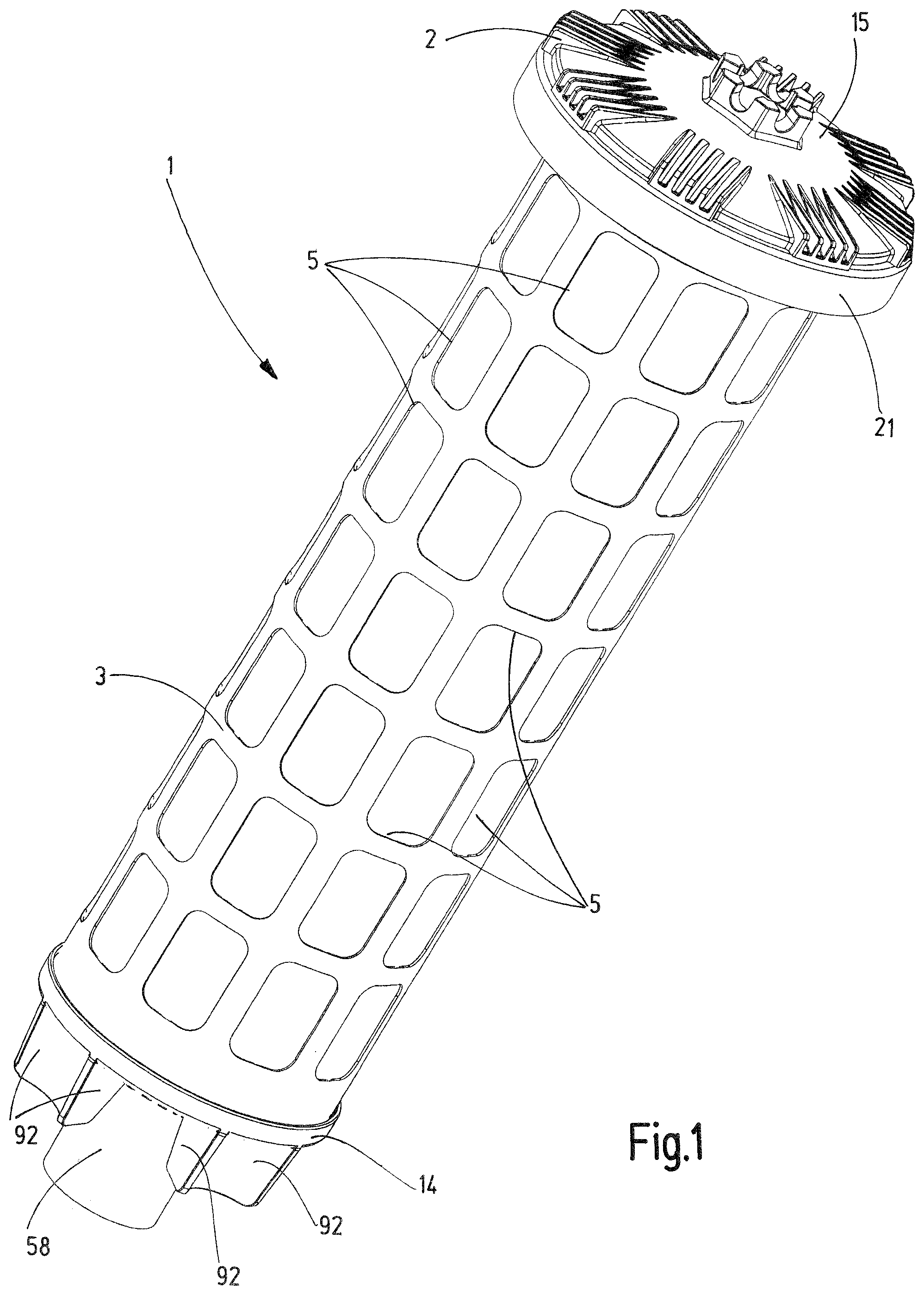 Patent US12350607 Figure 1 – Filter device