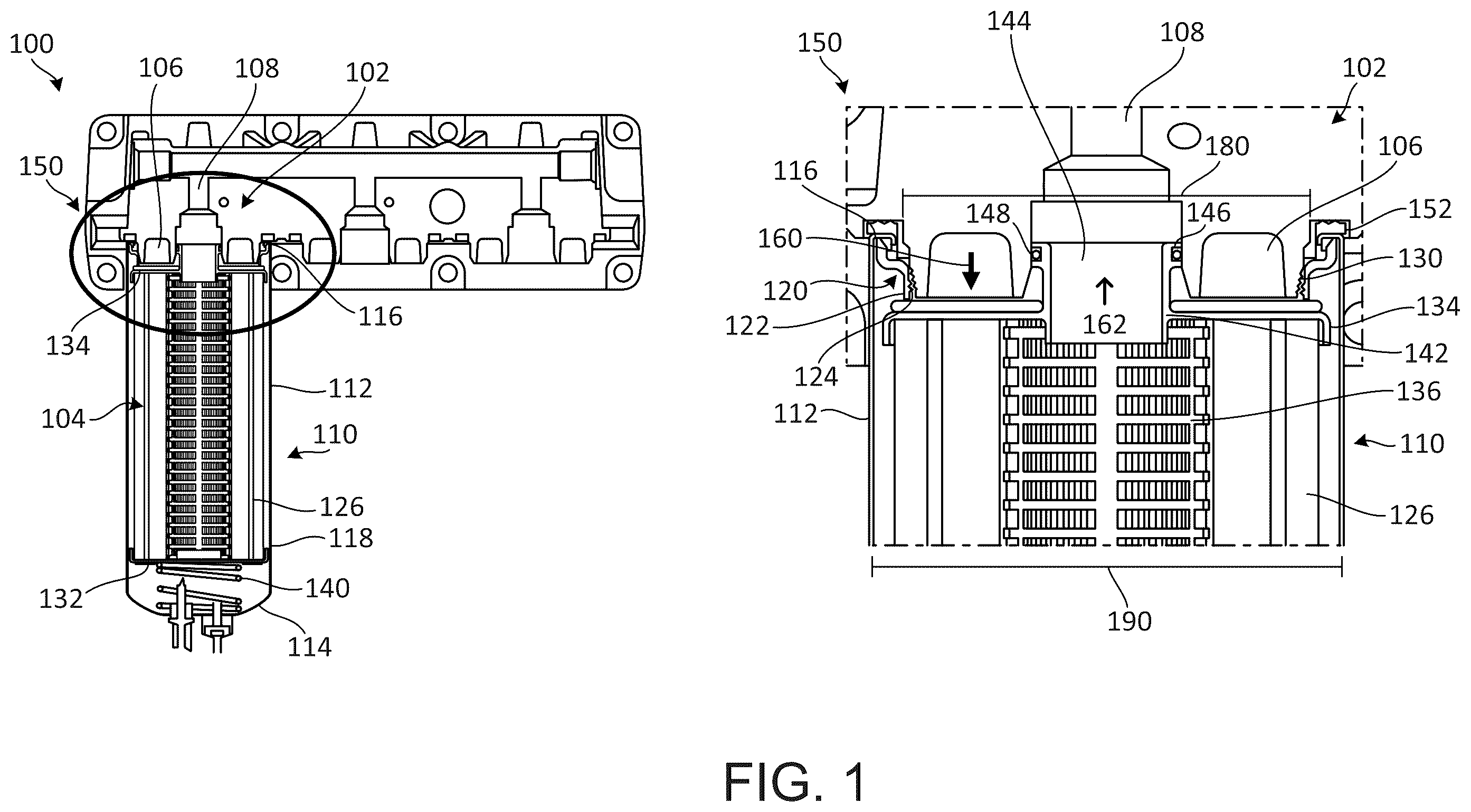 Patent US12350612 Figure 1 – Multiple threaded connector for filter